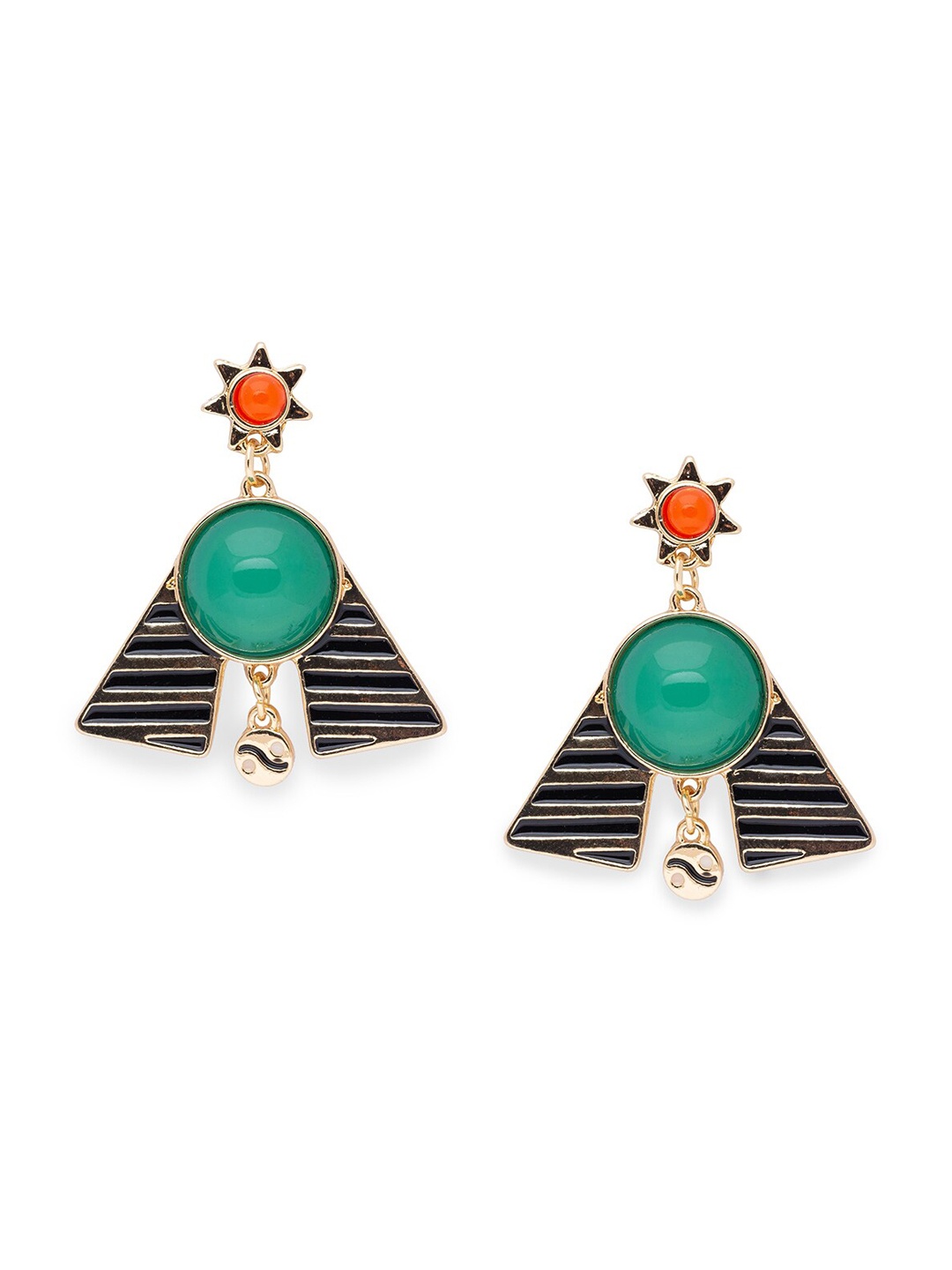

Globus Gold & Green Quirky Drop Earrings