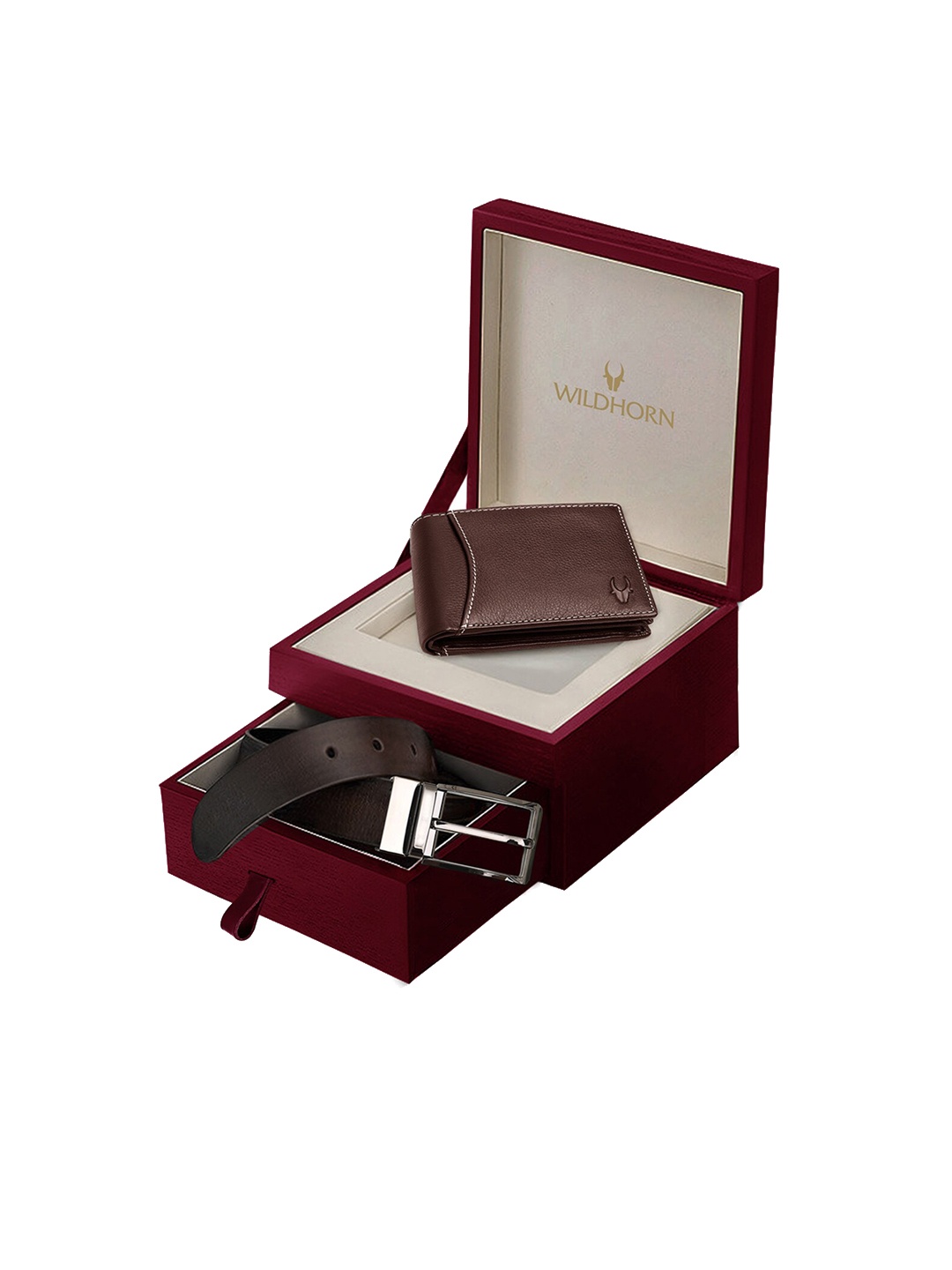 

WildHorn Men Brown RFID Protected Genuine Leather Accessory Gift Set