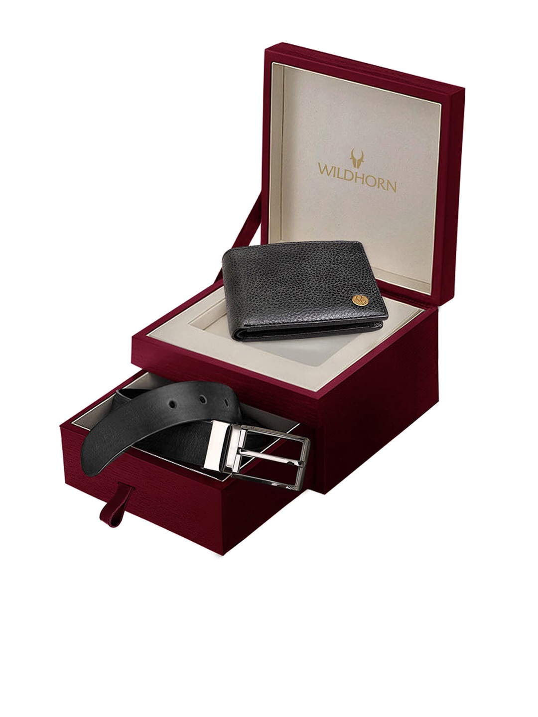 

WildHorn Men Black RFID Protected Genuine Leather Wallet & Belt Accessory Gift Set