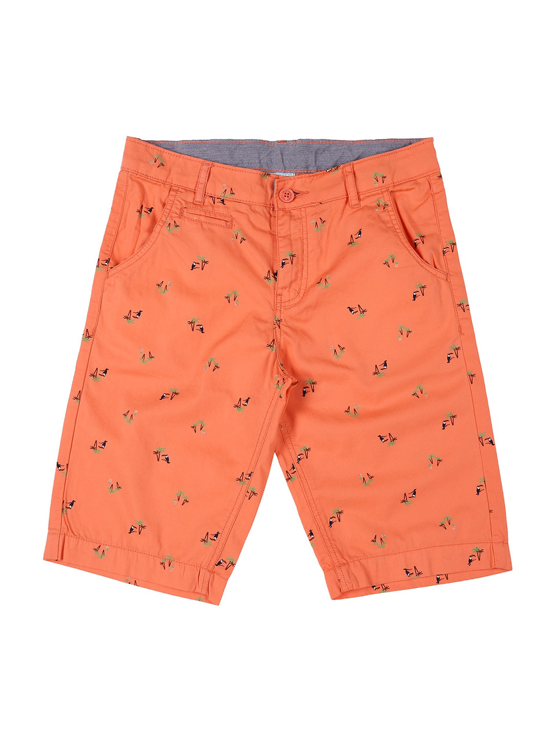 

Pantaloons Junior Boys Orange Conversational Printed High-Rise Shorts