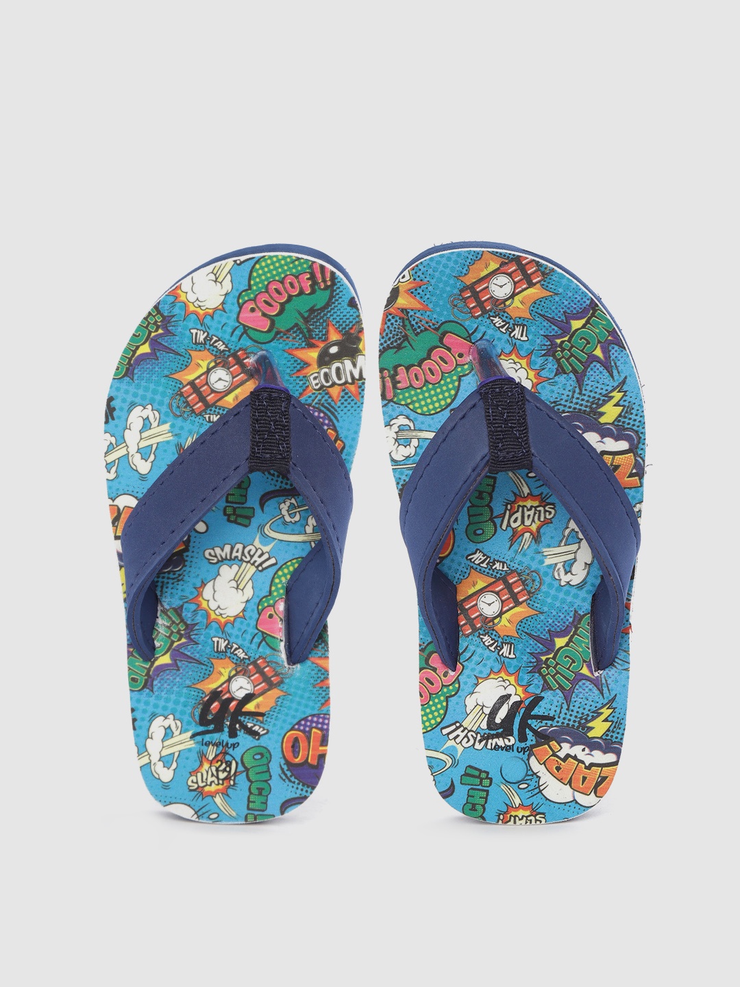 

YK Boys Blue & Orange Comic Print Thong Flip-Flops