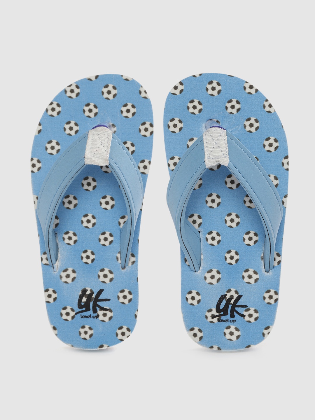 

YK Boys Blue & White Football Print Thong Flip-Flops