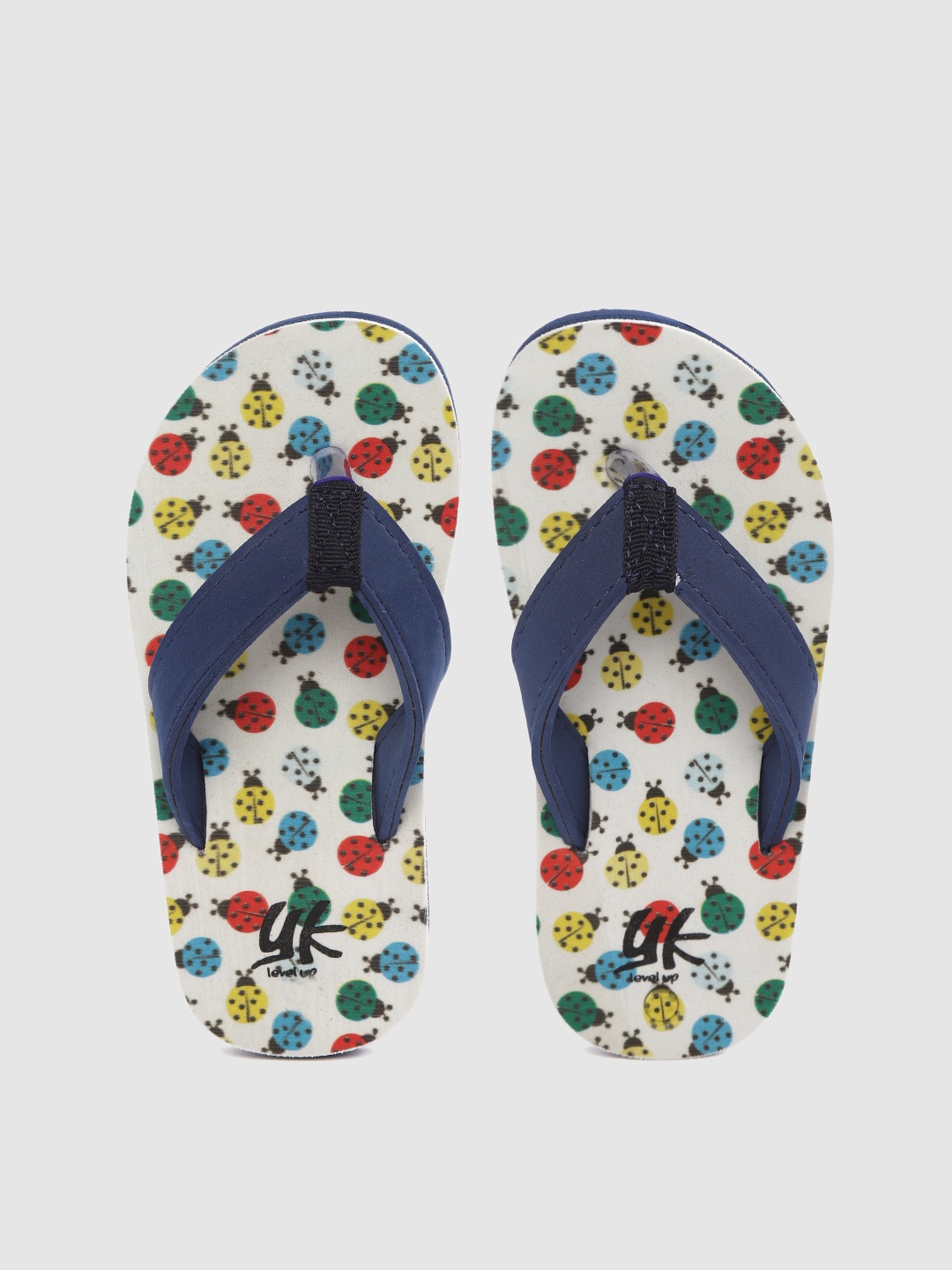 

YK Boys Navy Blue & White Lady Bug Printed Thong Flip-Flops