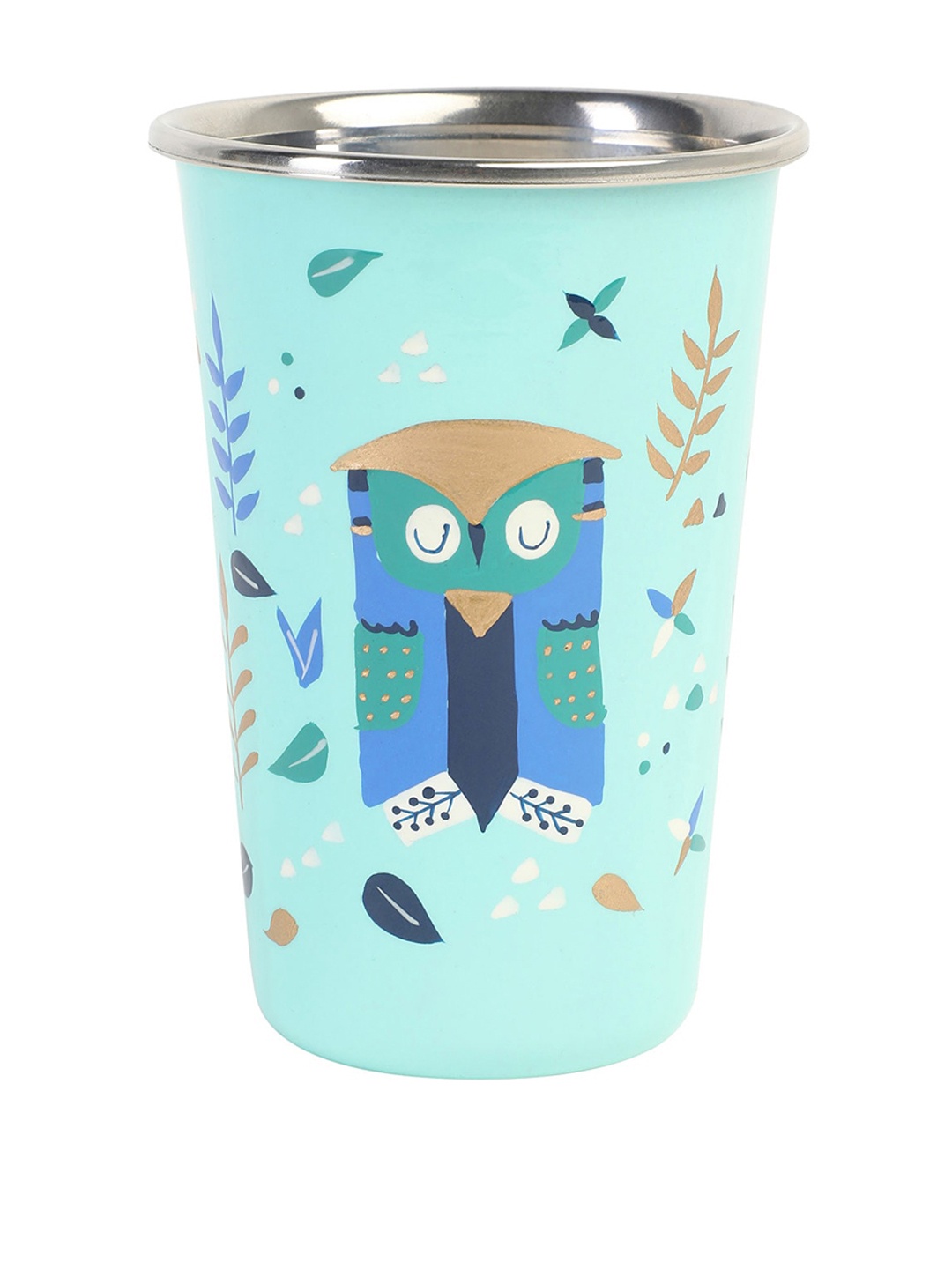 

Chumbak Blue Hand-Painted Stainless Steel Tumbler