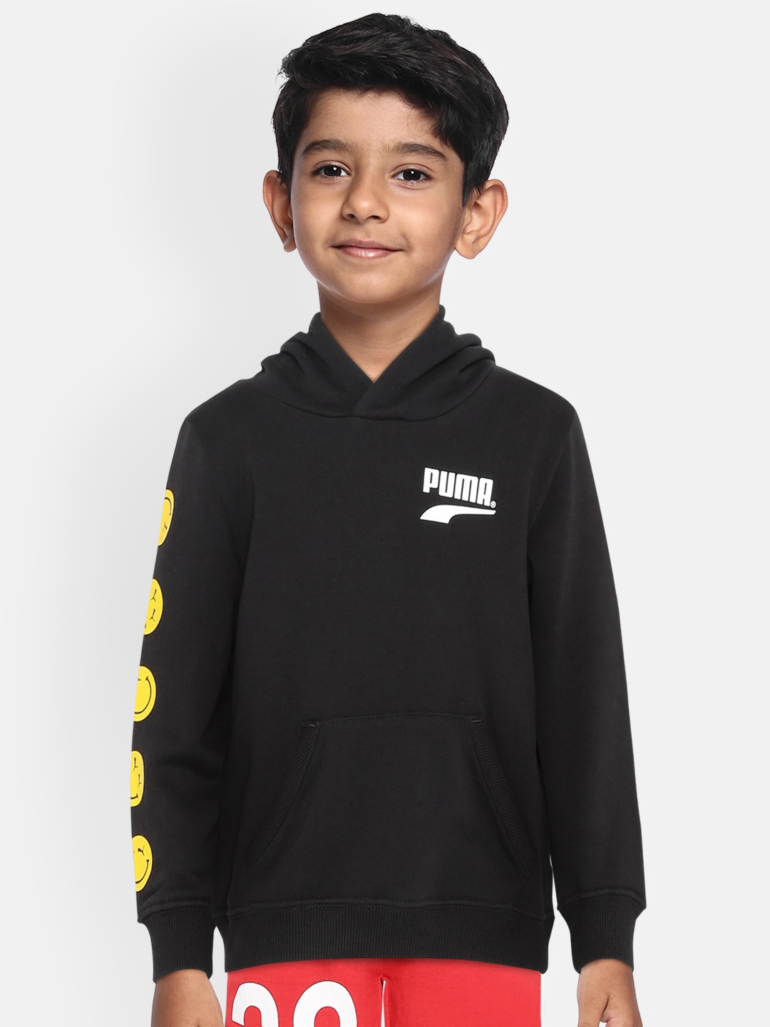 

Puma Boys Black Printed Club Hooded Sweatshirt