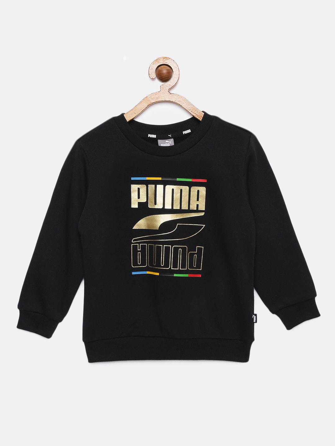 

Puma Boys Black & Gold-Toned Printed Sweatshirt