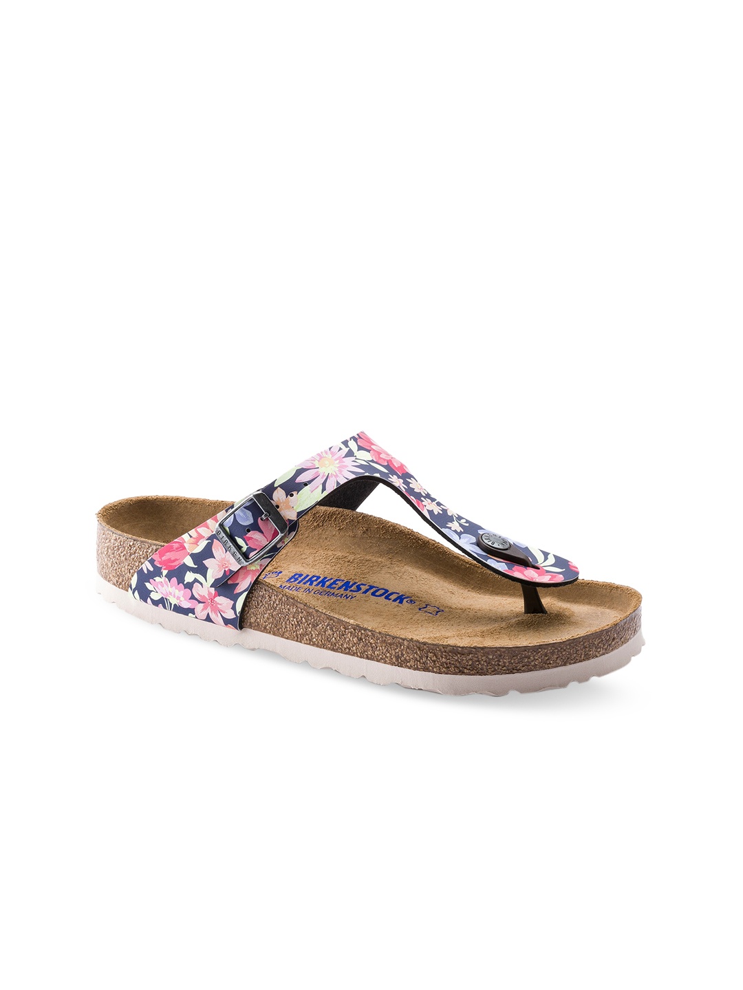 

Birkenstock Women Blue Printed Gizeh Regular Width Flats