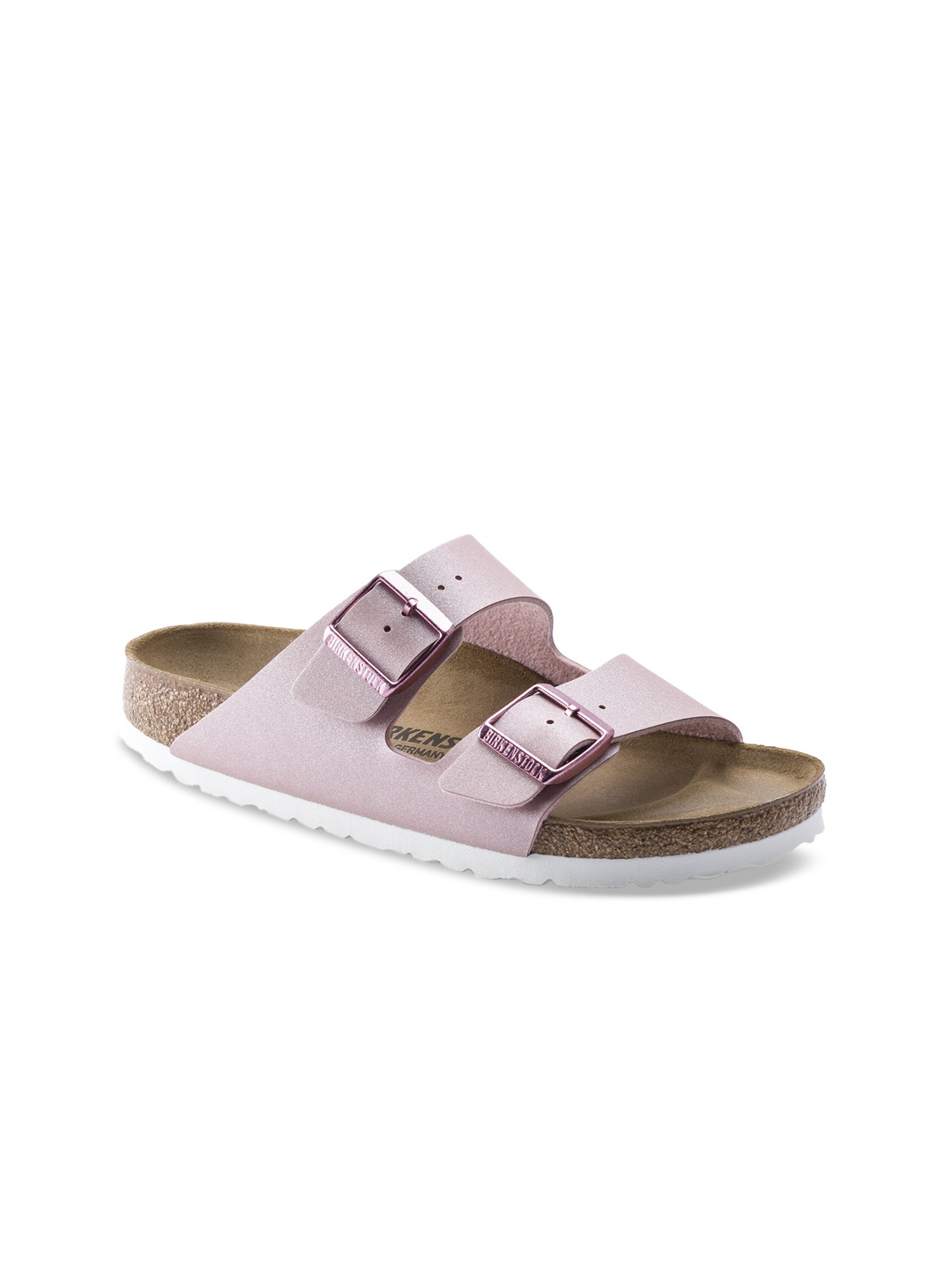 

Birkenstock Women Pink Arizona Narrow Width Open Toe Flats