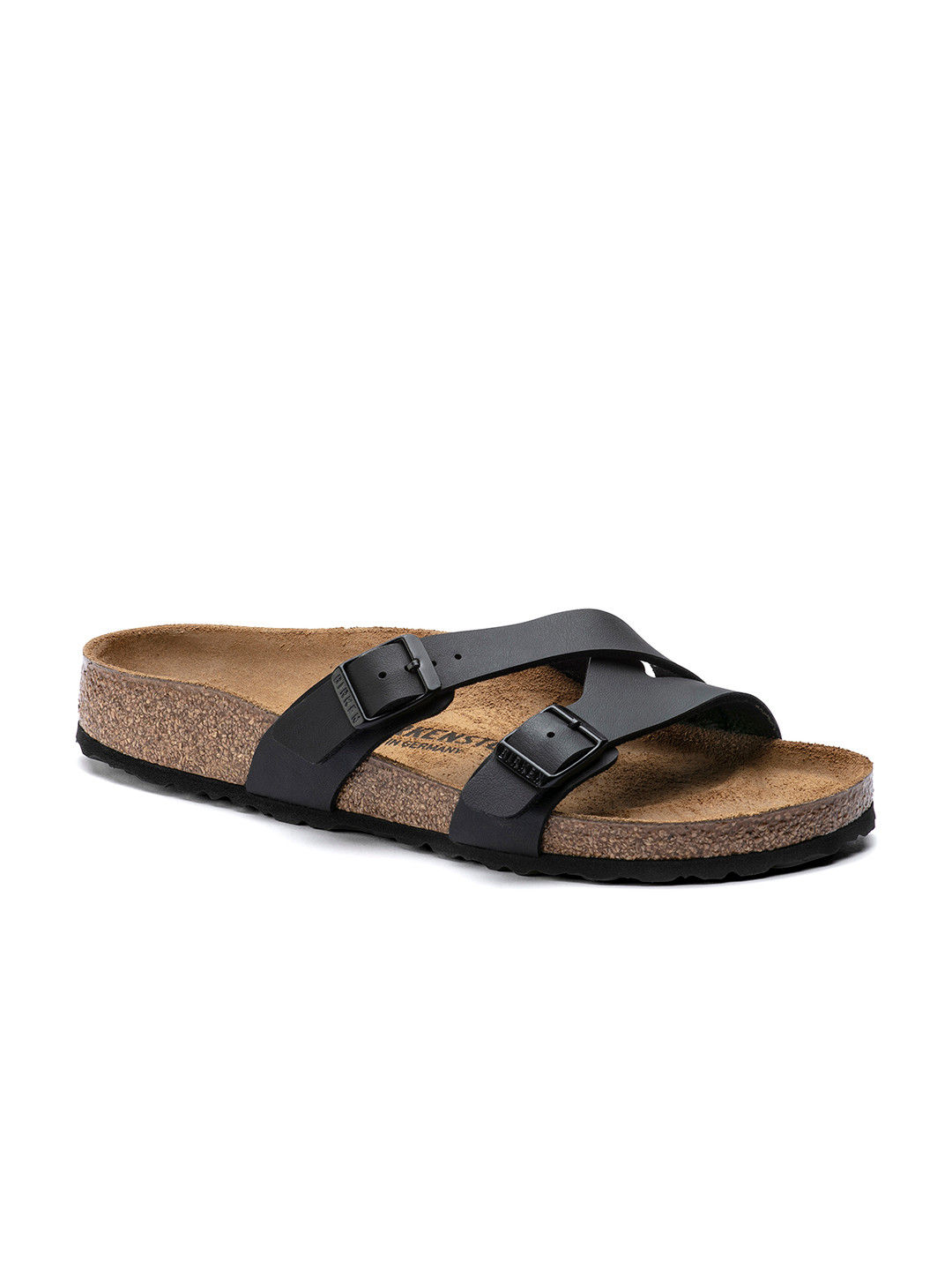

Birkenstock Women Black Yao Narrow Width Open Toe Flats