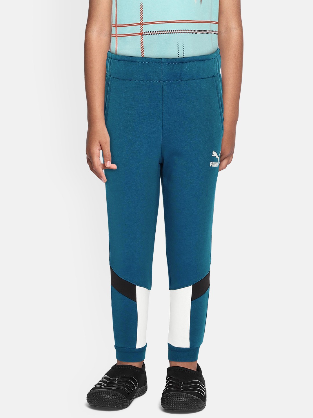 

Puma Boys Blue Printed MCS Straight Fit Joggers