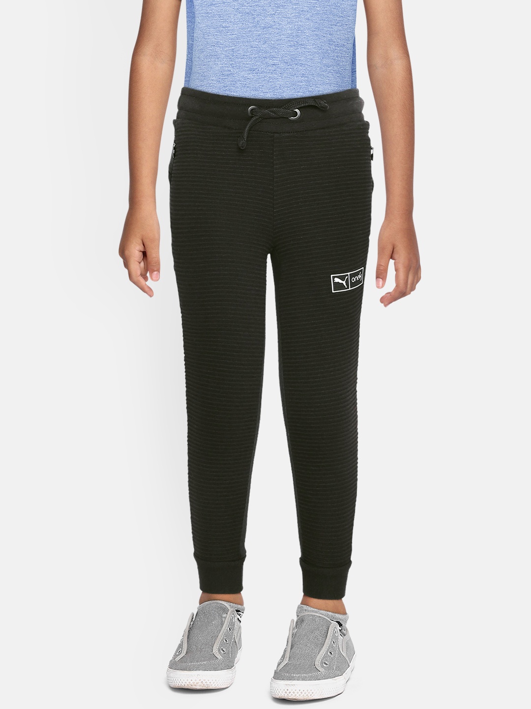 

one8 x PUMA Boys Black Self Design VK Joggers