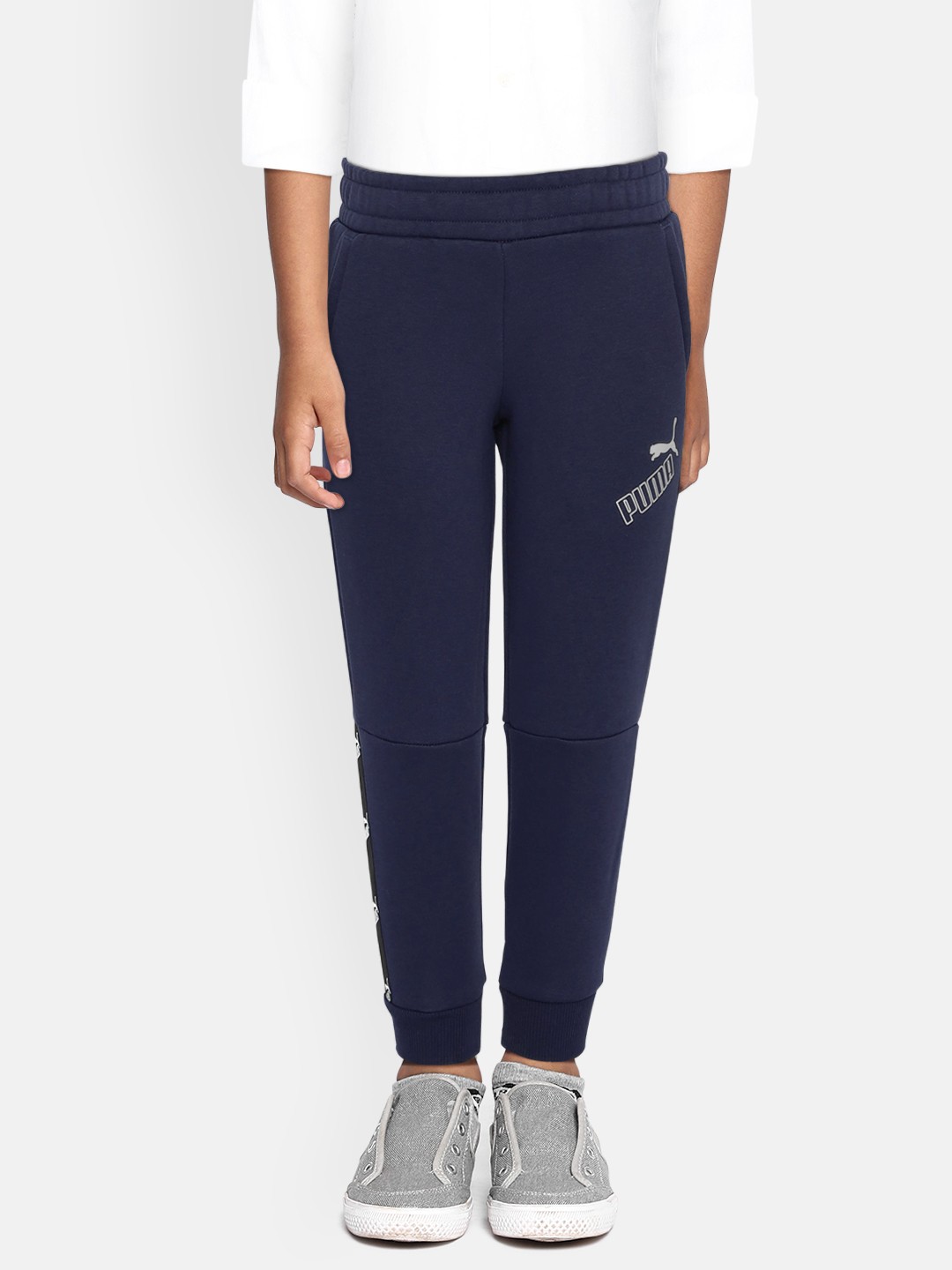 

Puma Boys Navy Blue Solid Amplified Joggers