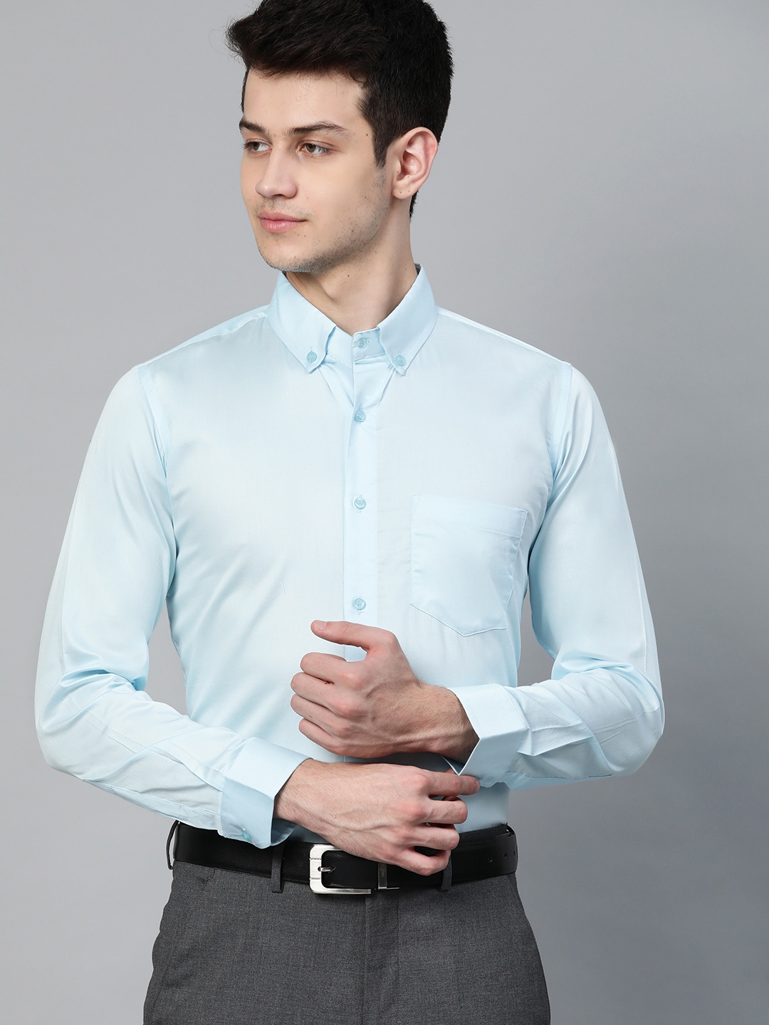 

DENNISON Men Blue Smart Slim Fit Solid Formal Shirt