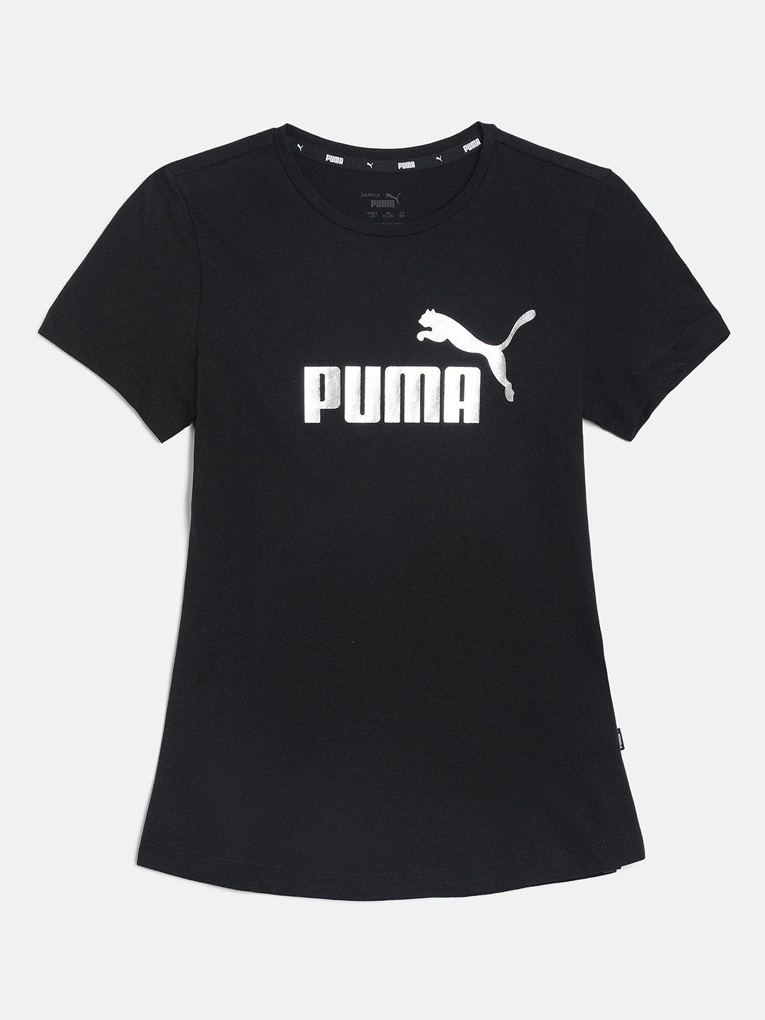 

Puma Girls Brand Logo Printed Pure Cotton T-shirt, Black