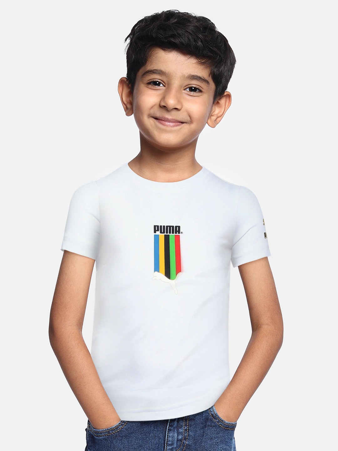 

Puma Boys White Printed T-shirt