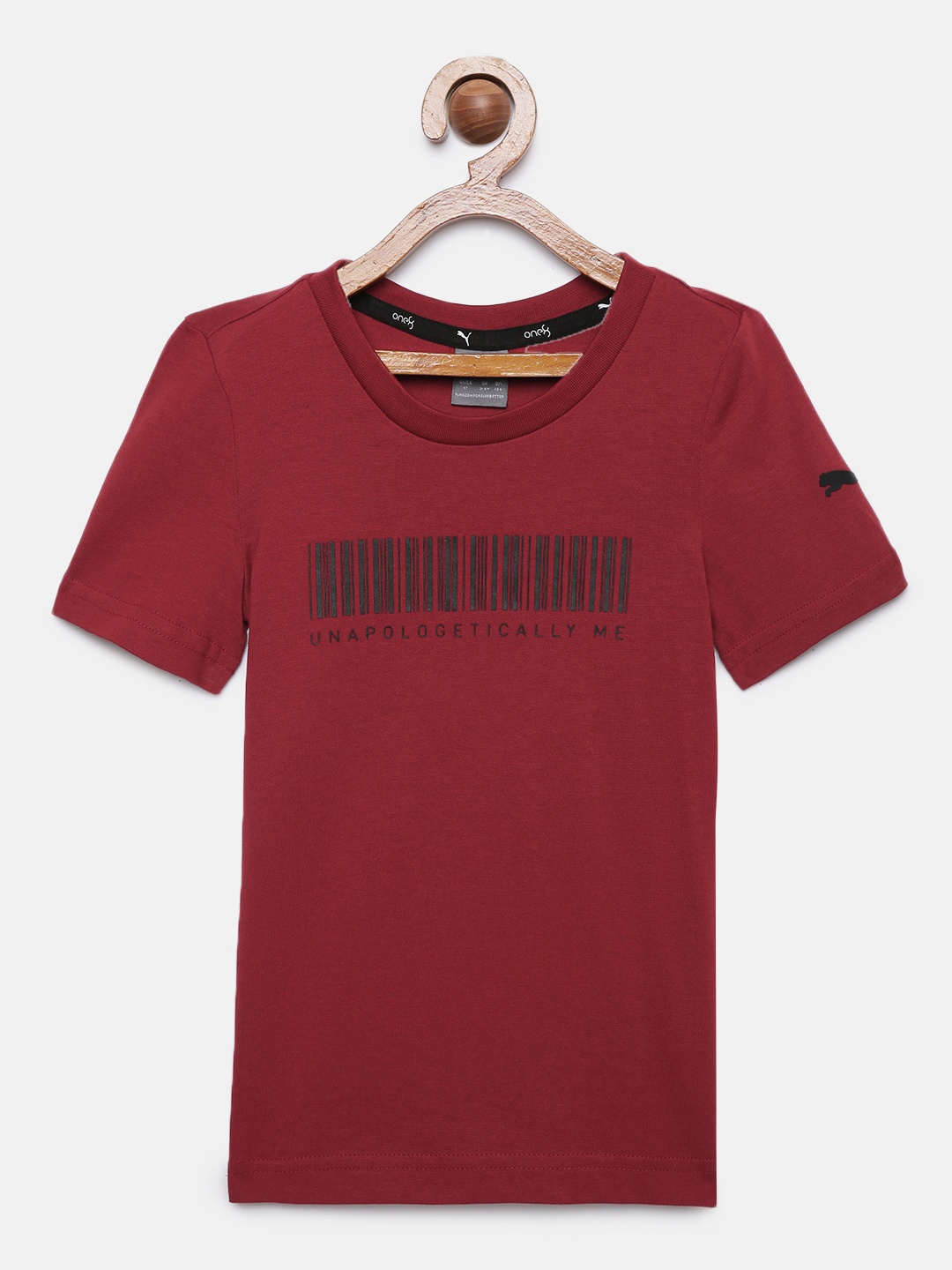 

one8 x PUMA Boys Maroon Printed Round Neck T-shirt