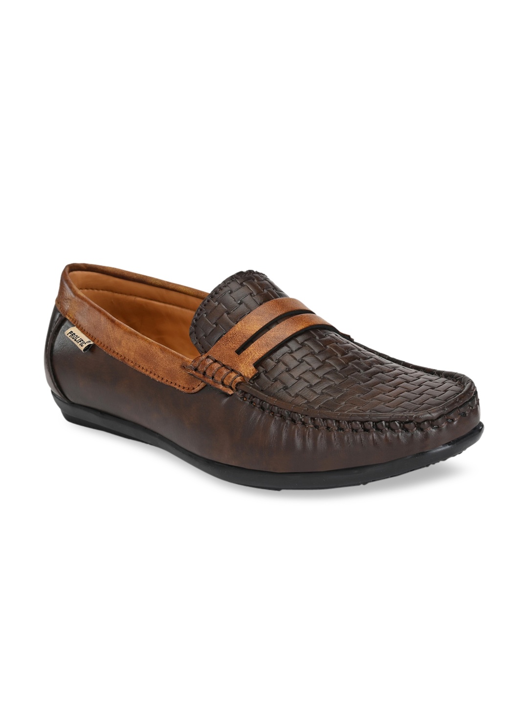 

Prolific Men Brown Woven Design Loafers