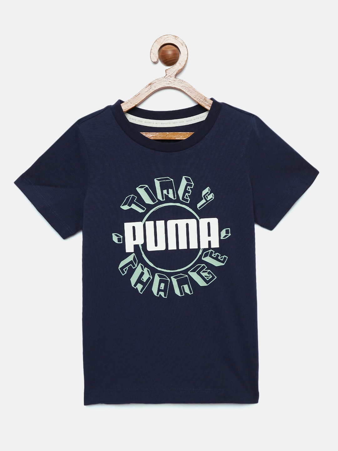 

Puma Boys Navy Blue Printed Round Neck T-shirt