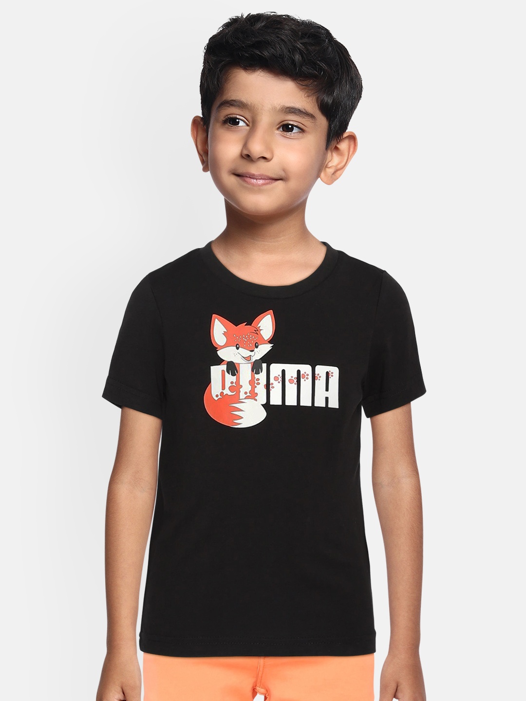 

Puma Boys Black Printed Round Neck T-shirt