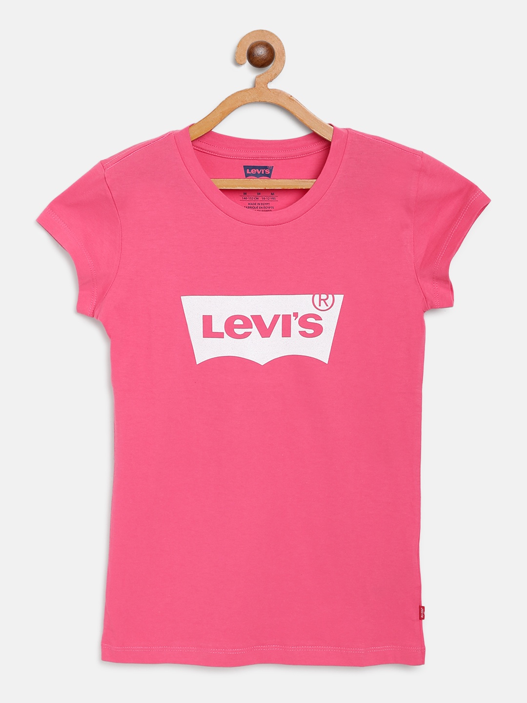 

Levis Girls Pink Brand Logo Print Round Neck T-shirt