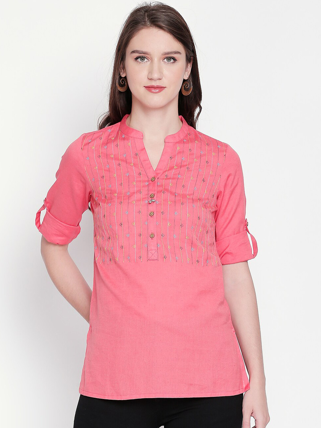 

AKKRITI BY PANTALOONS Women Coral Printed Top