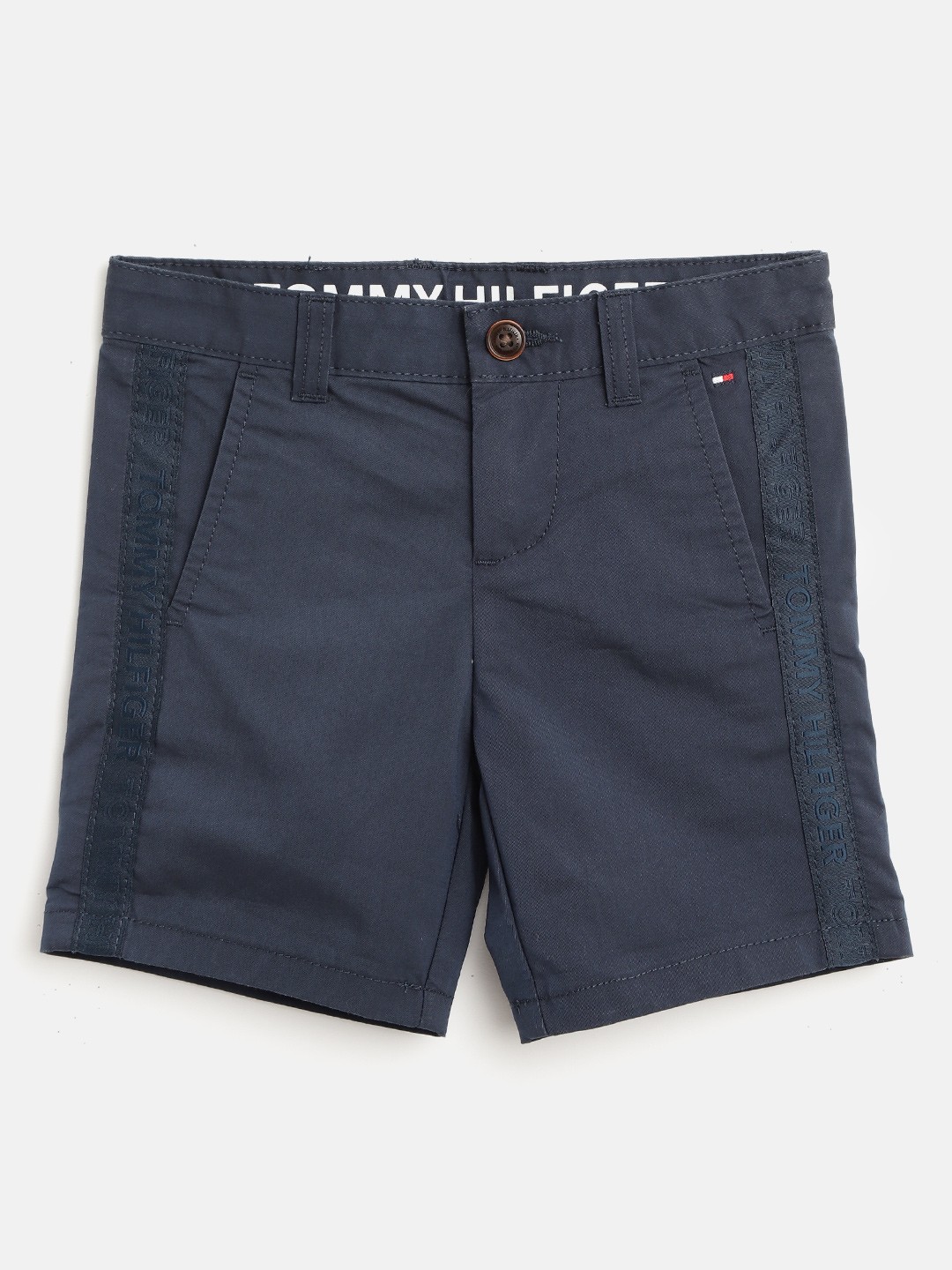 

Tommy Hilfiger Boys Navy Blue Solid Mid-Rise Regular Shorts