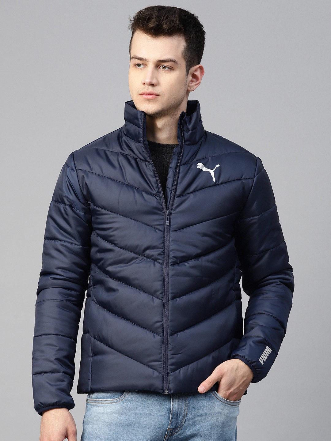 

Puma Men Navy Blue Solid WarmCell Lightweight Padded Jacket
