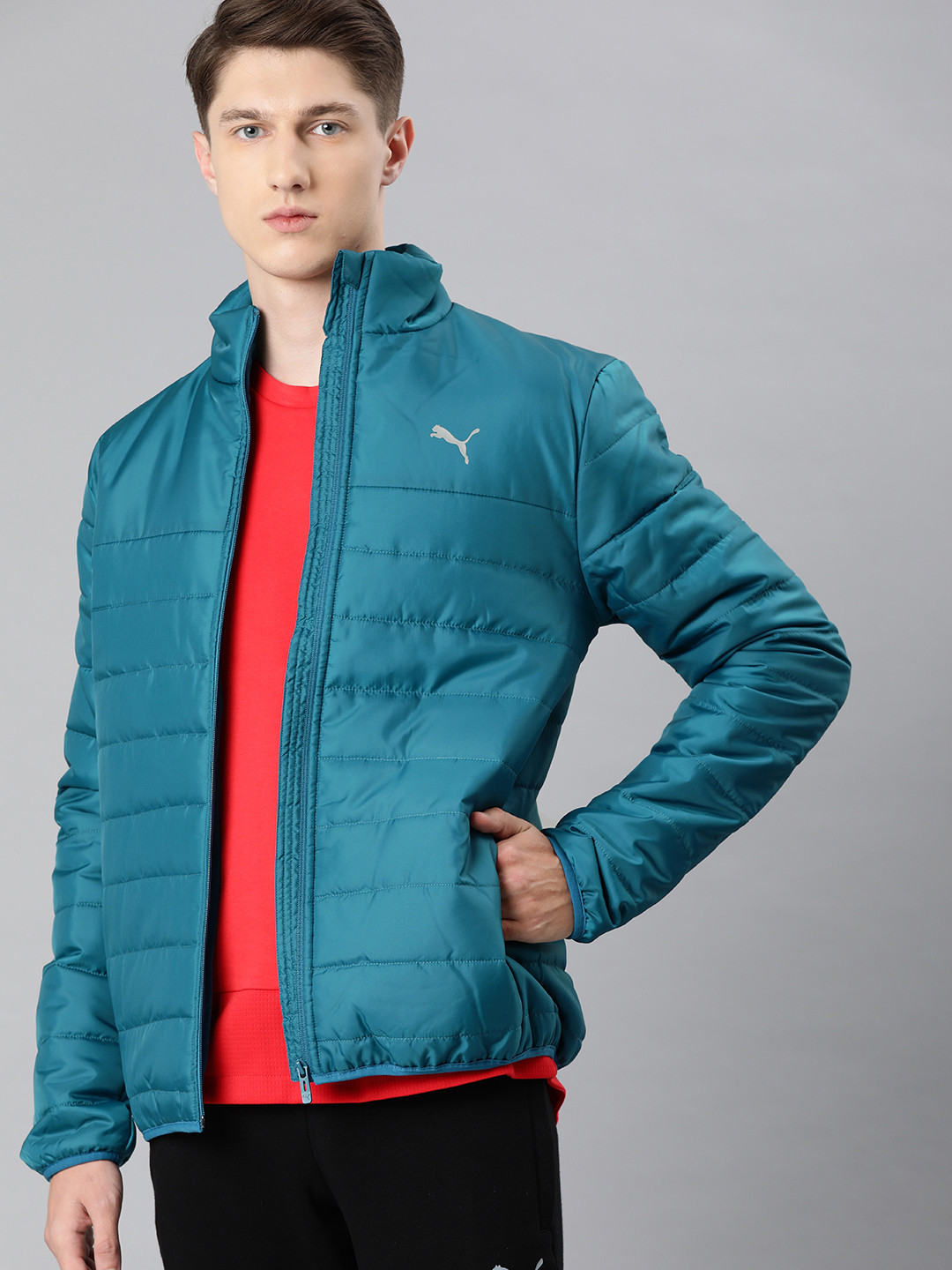 

Puma Men Blue Solid Lightweight Padded Jacket