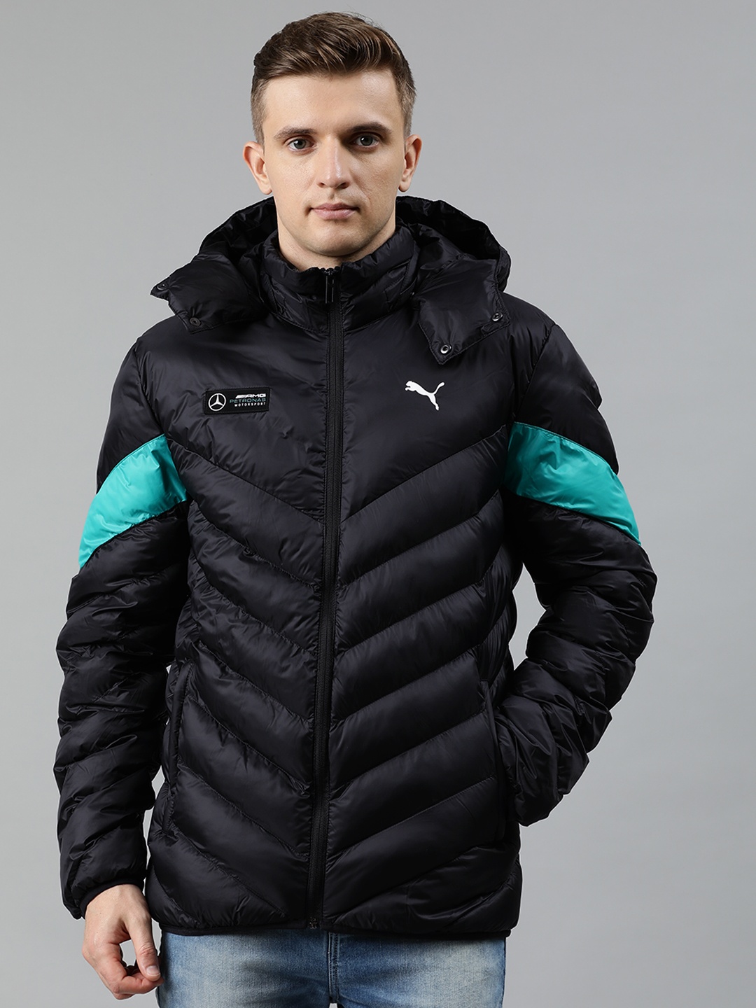 

PUMA Motorsport Men Black Colourblocked Padded Motorsport Jacket