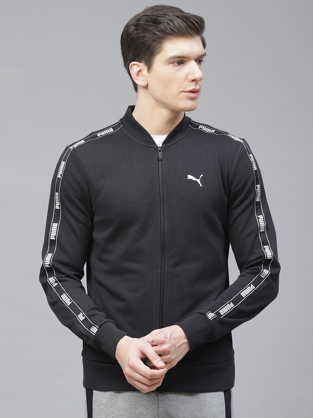 

Puma Men Black Tape Full-Zip Track Jacket