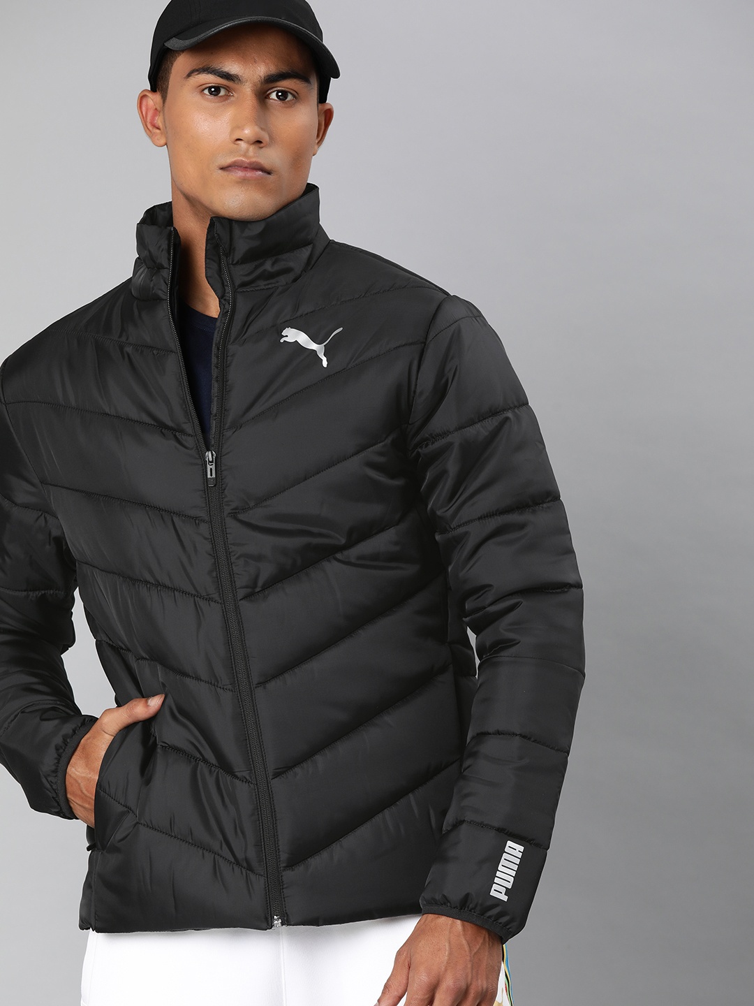 

Puma Men Black Solid WarmCell Lightweight Puffer Jacket