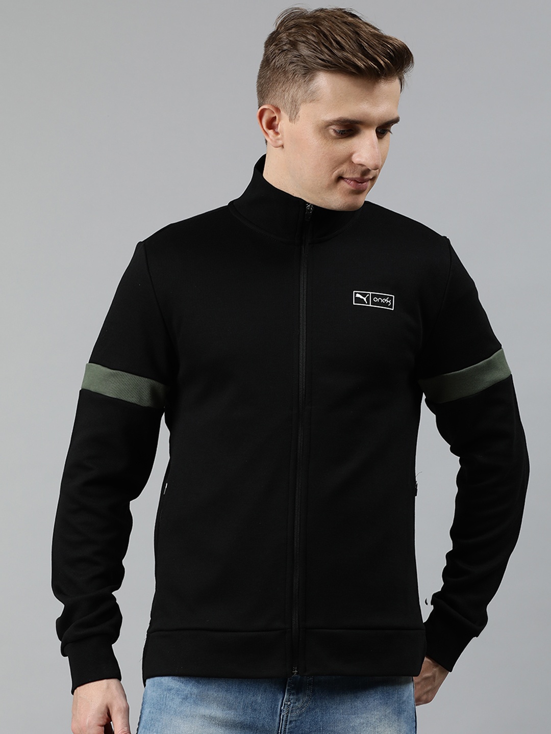 

one8 x PUMA Men Black Solid VK Ms Track Full-Zip Sporty Jacket