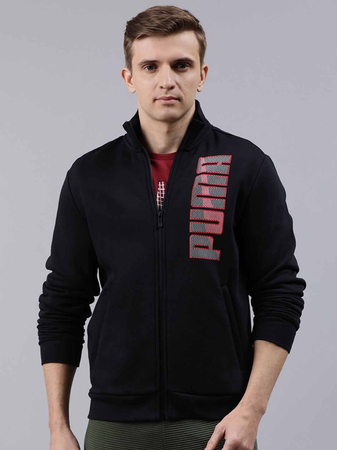 

Puma Men Black Printed Sporty Jacket