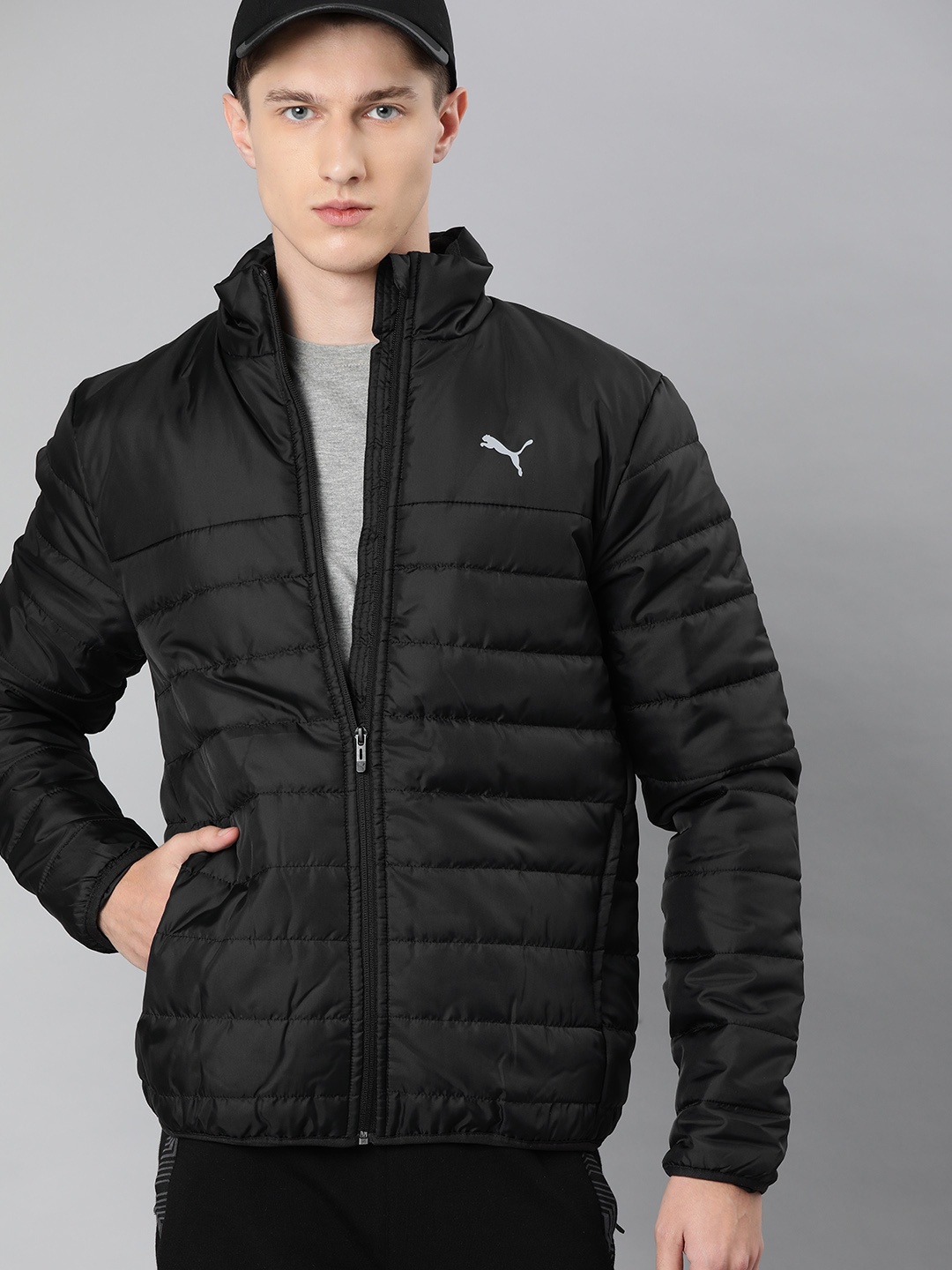 

Puma Men Black Solid Lightweight Puffer Jacket