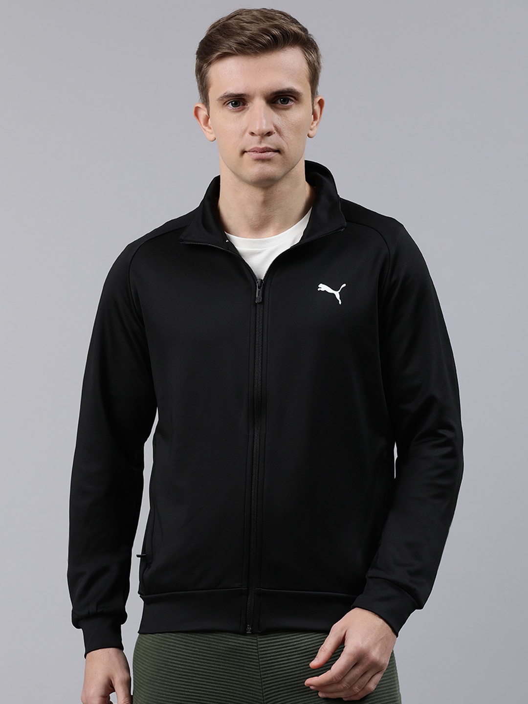 

Puma Men Black Solid Sporty Track Jacket