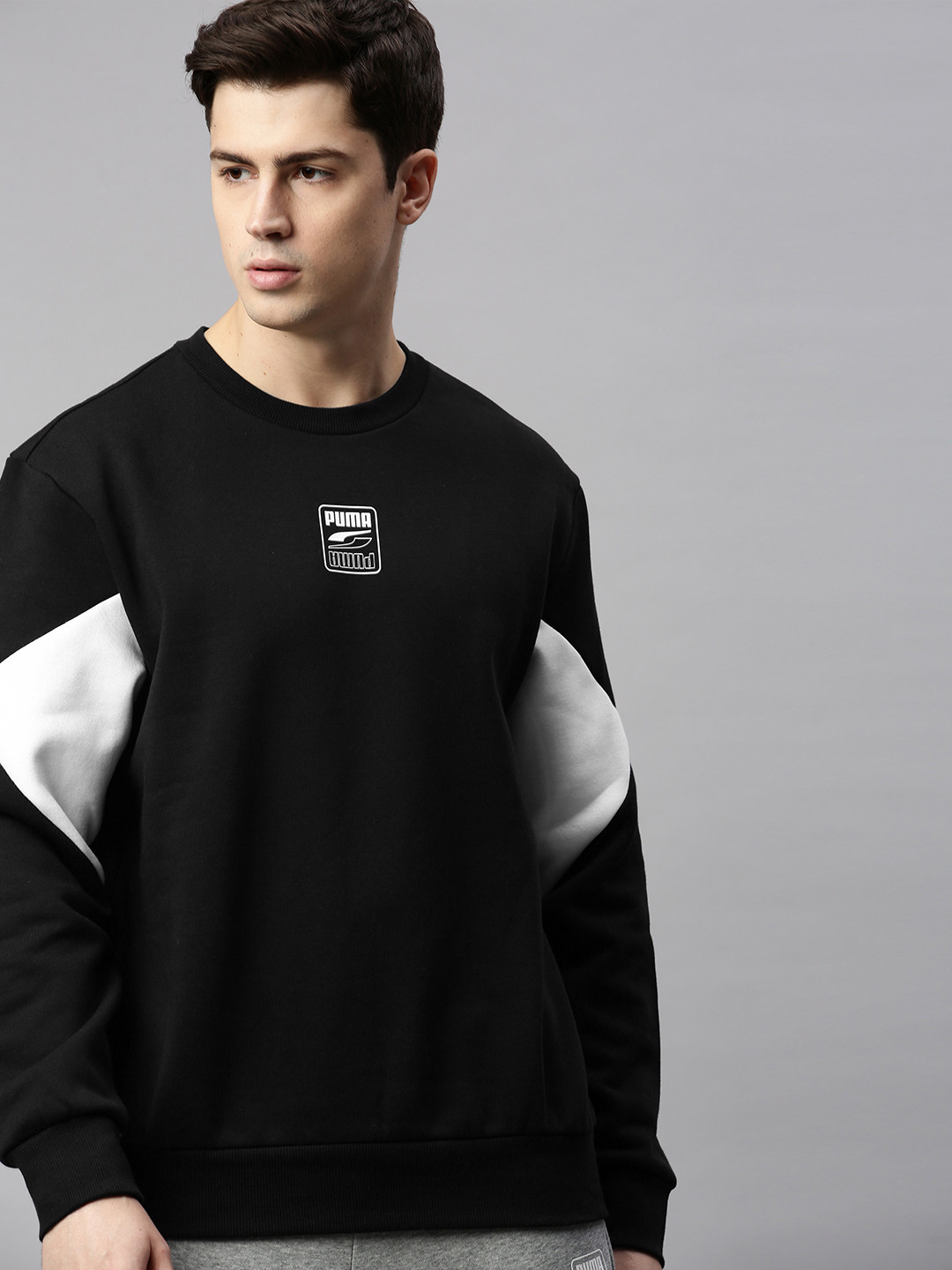 

Puma Men Black & White Colourblocked Sweatshirt