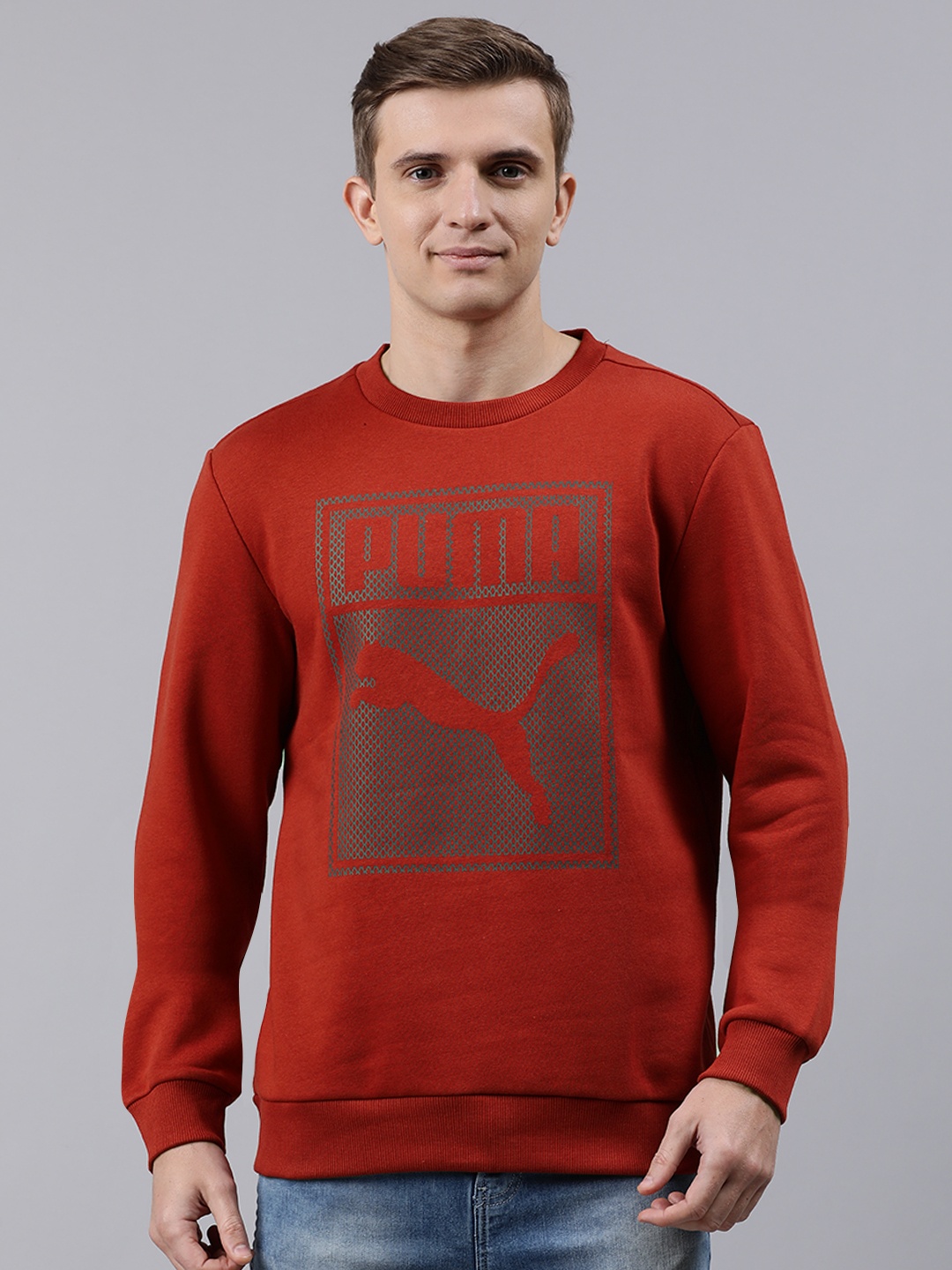 

Puma Men Maroon Printed Sweatshirt