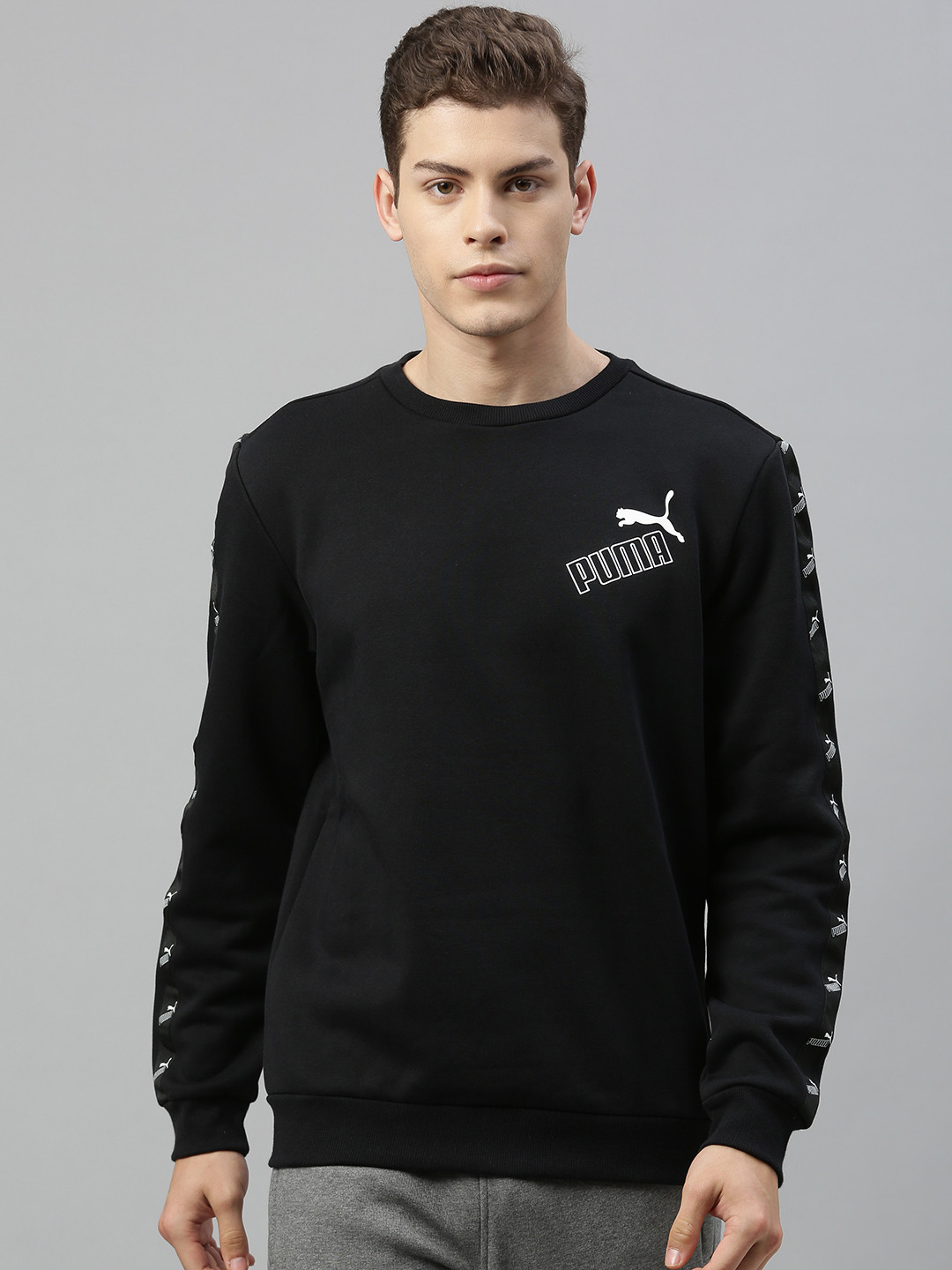 

Puma Men Black Printed Amplified Crew Neck Sweatshirt