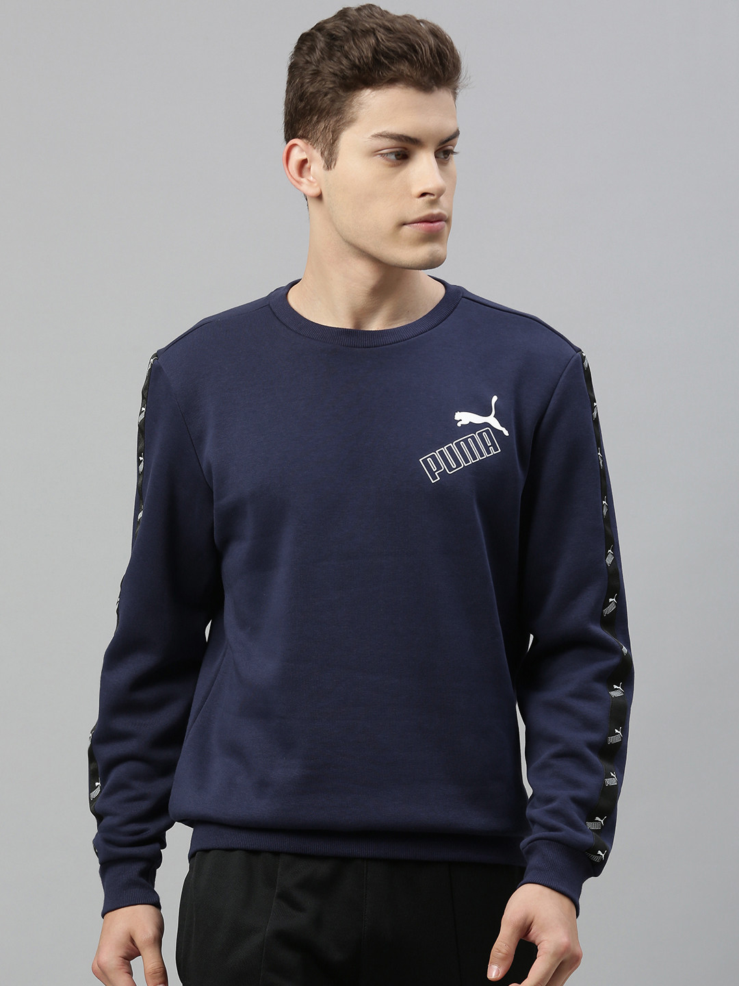 

Puma Men Navy Blue Printed Sweatshirt