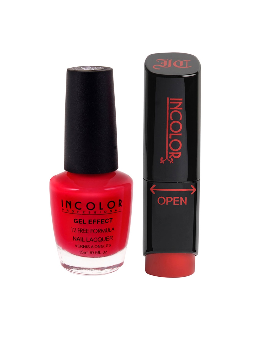 

INCOLOR Set of Nail Paint and Lipstick, Red