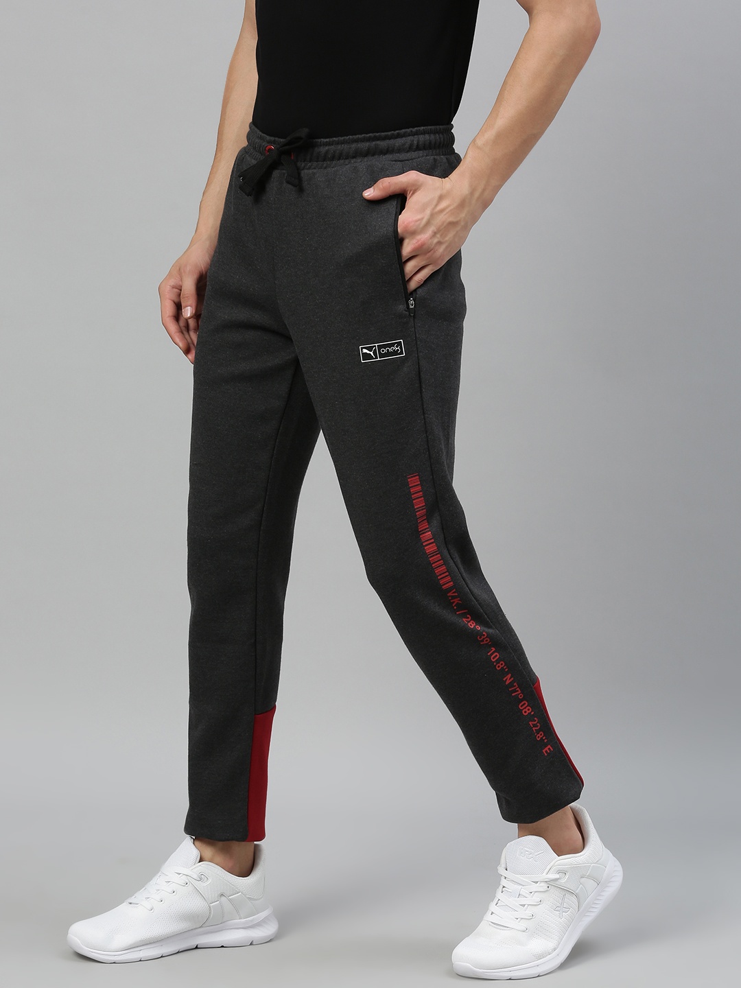 

Puma Men Charcoal Grey Slim Fit Solid VK Ms Sweat Track Pants with Contrast Detail