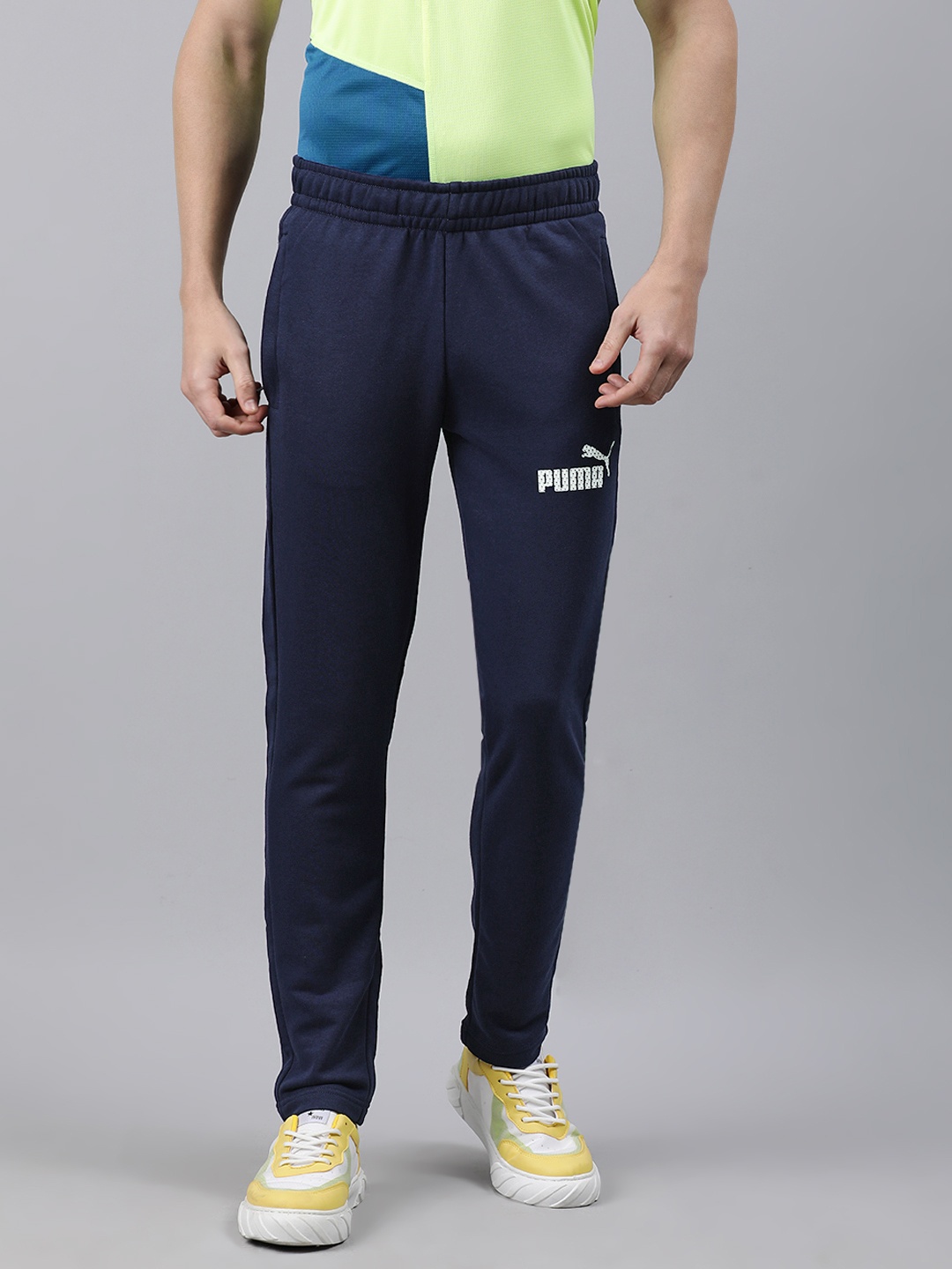 

Puma Men Navy Blue Solid Slim Fit Knitted Track Pants