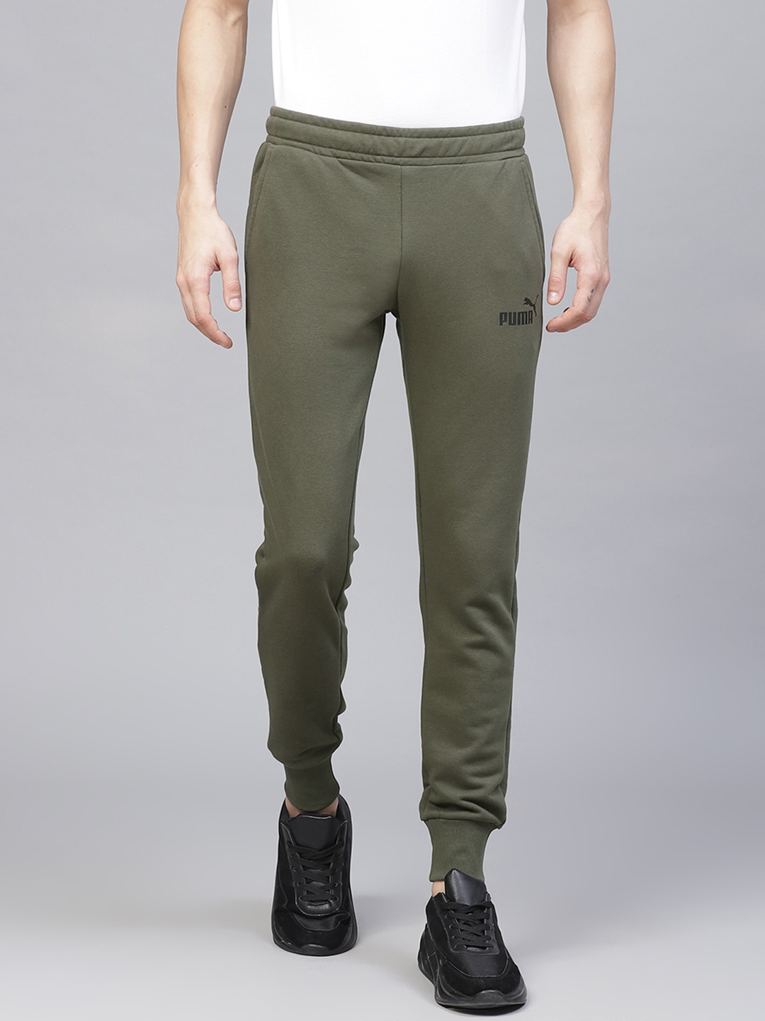 

Puma Men Olive Green ESS+ Slim Pants TR