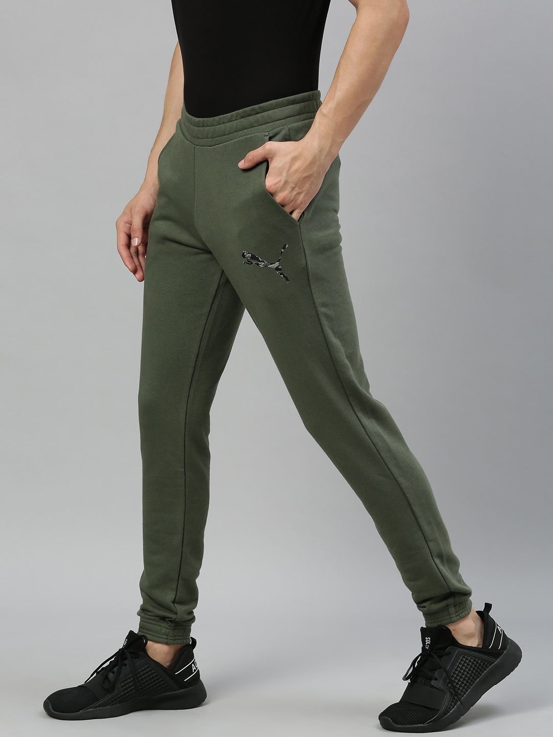 

Puma Men Olive Green Solid Joggers