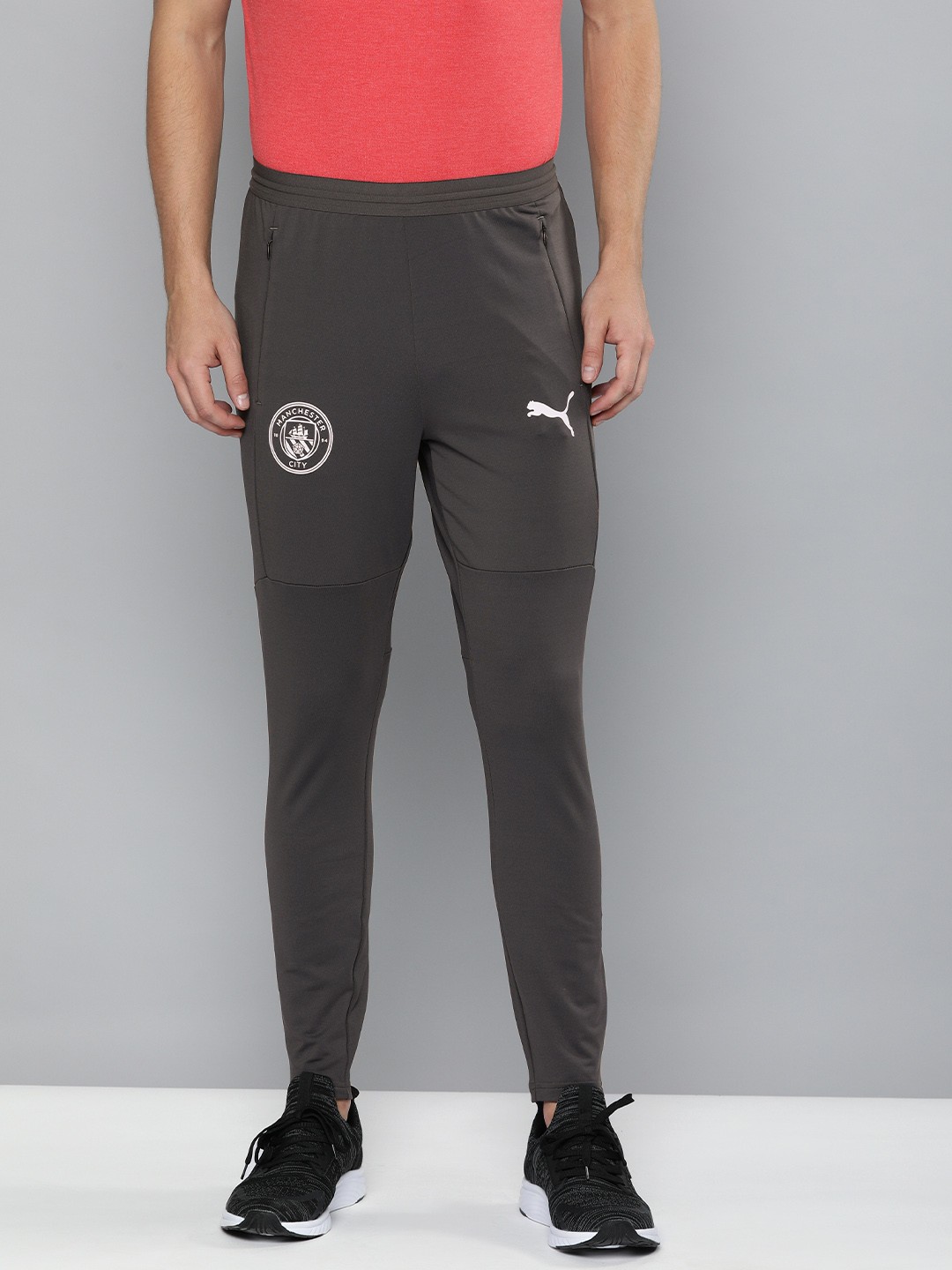 

Puma Men Grey MCFC Solid Slim Tapered Fit Football Track Pants