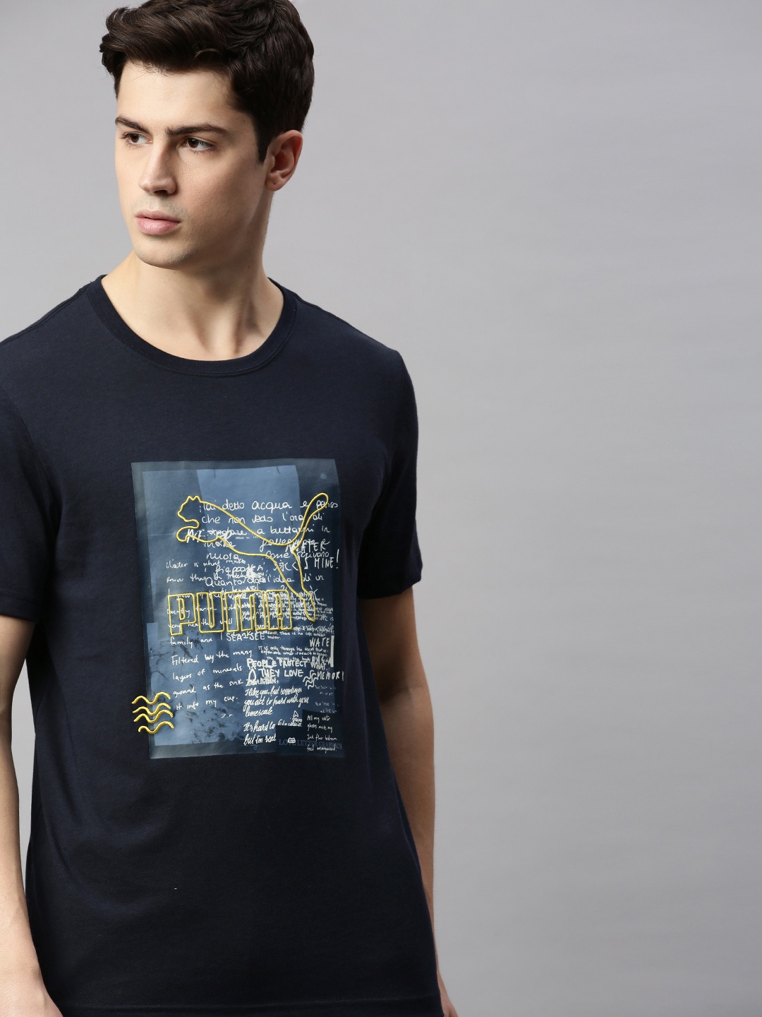 

Puma Men Navy Blue Printed CSM Graphic Round Neck T-shirt