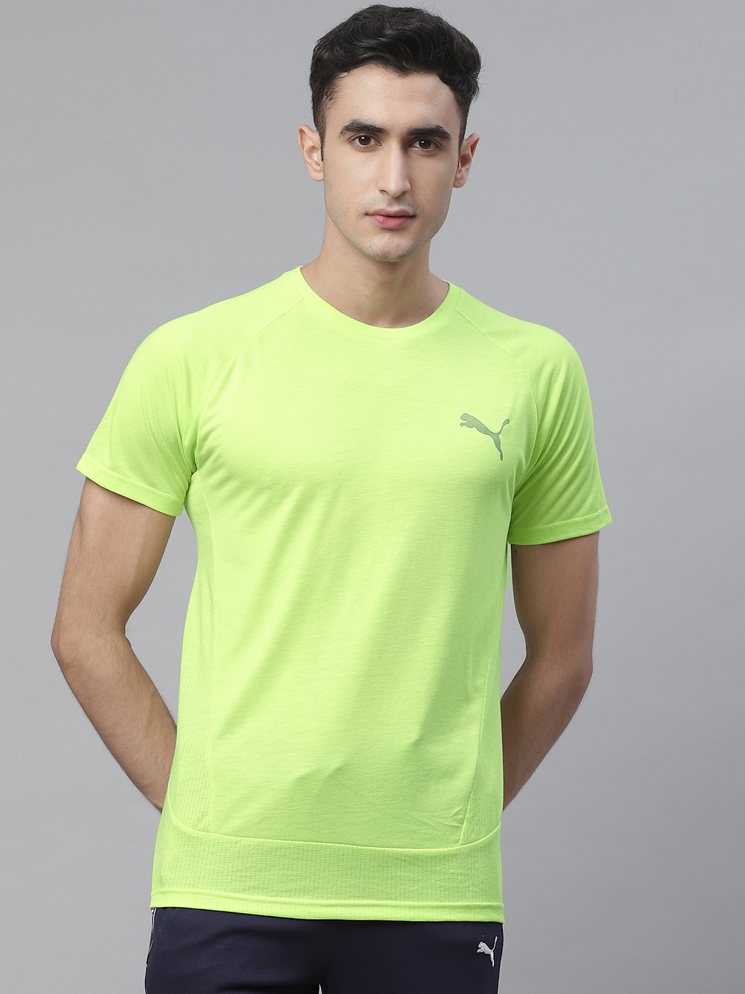 

Puma Men Neon Green Evostripe Training T-Shirt, Lime green
