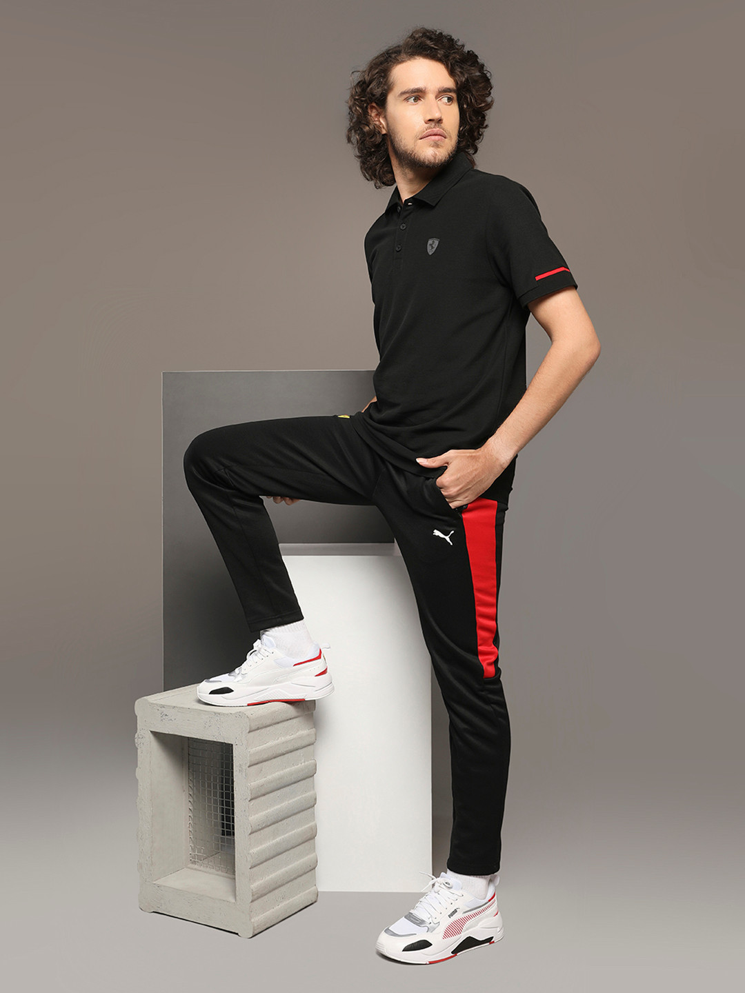 

PUMA Motorsport Men Black Ferrari Style Polo Motorsports T-shirt