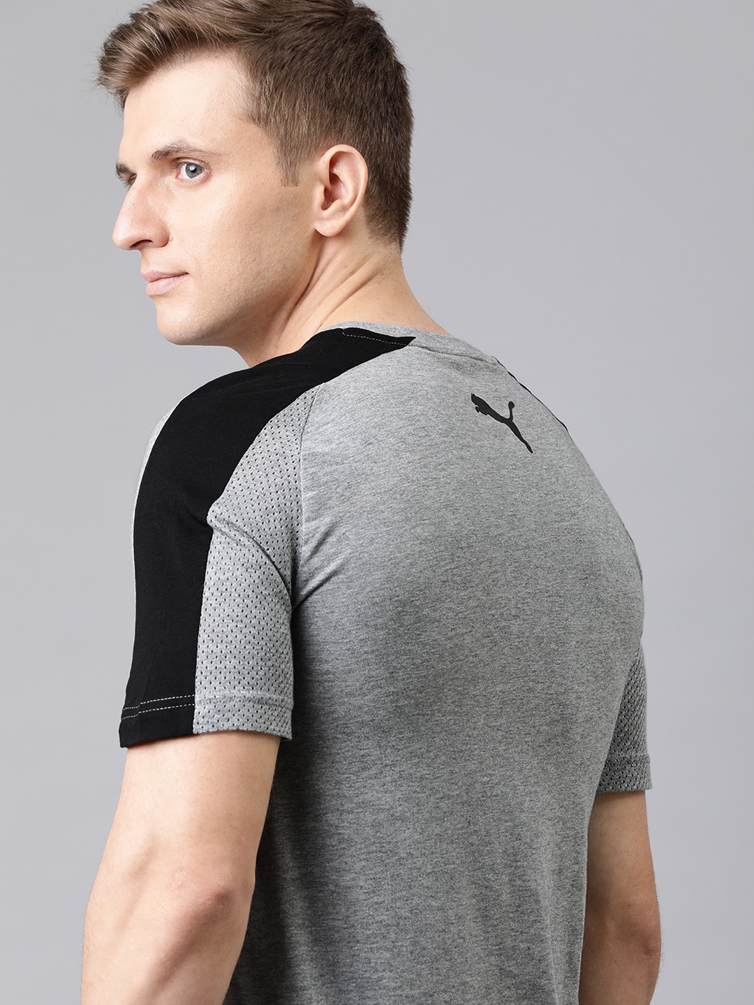 

Puma Men Grey Printed Round Neck T-shirt