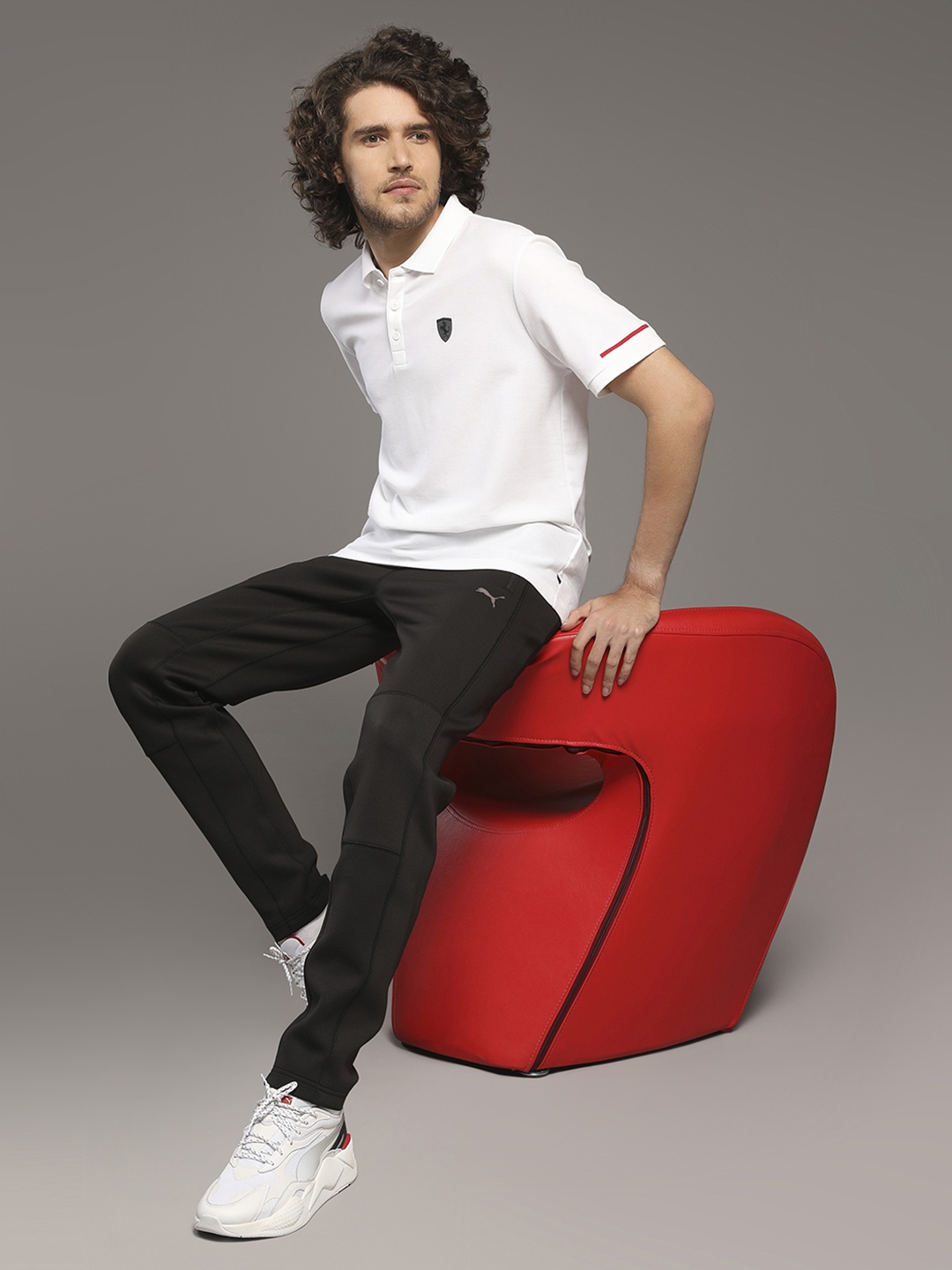 

PUMA Motorsport Men White Solid Polo Collar MSP T-shirt